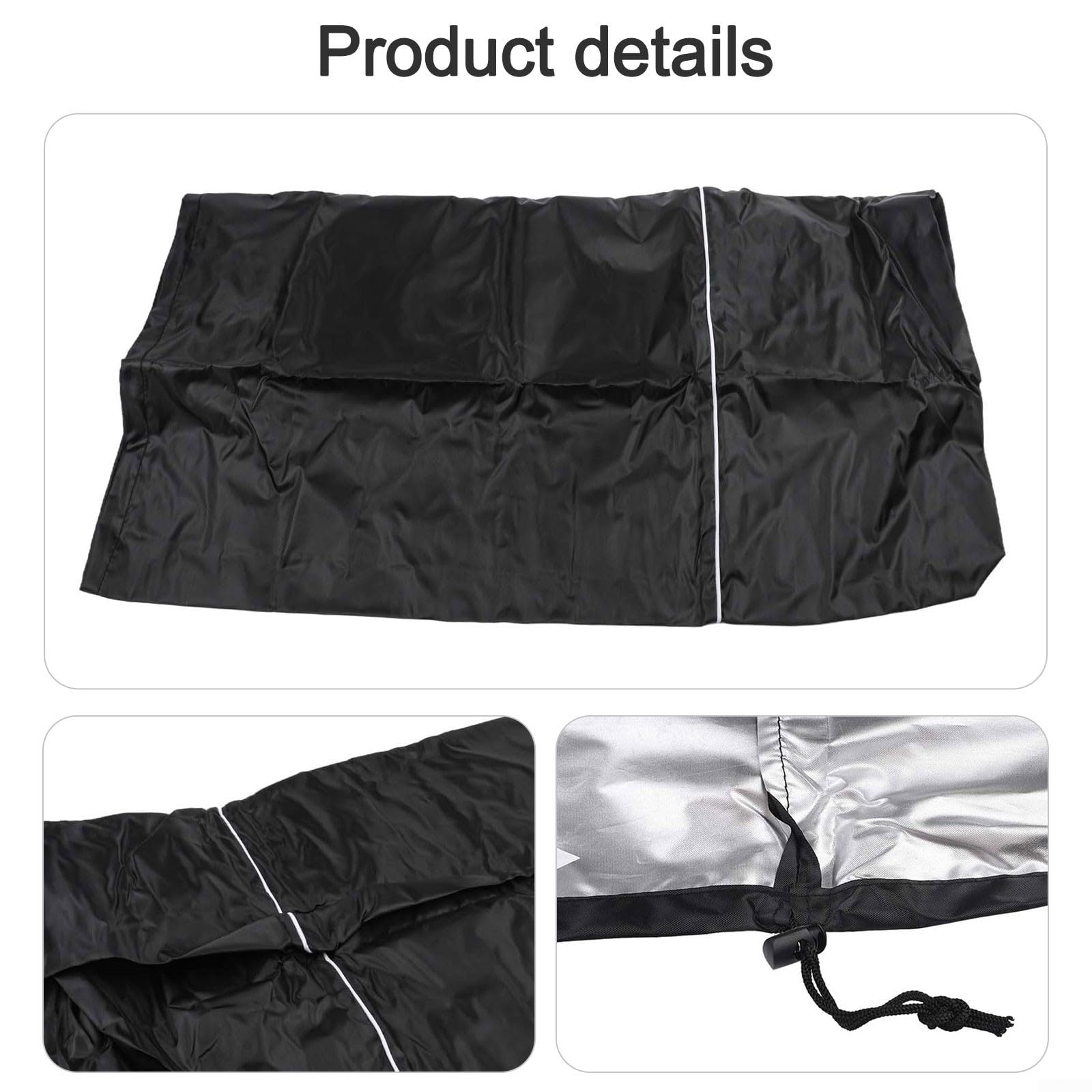 Housse de banc d'extérieur en tissu Oxford 210D 152x46x54 cm Noir imperméable pliable