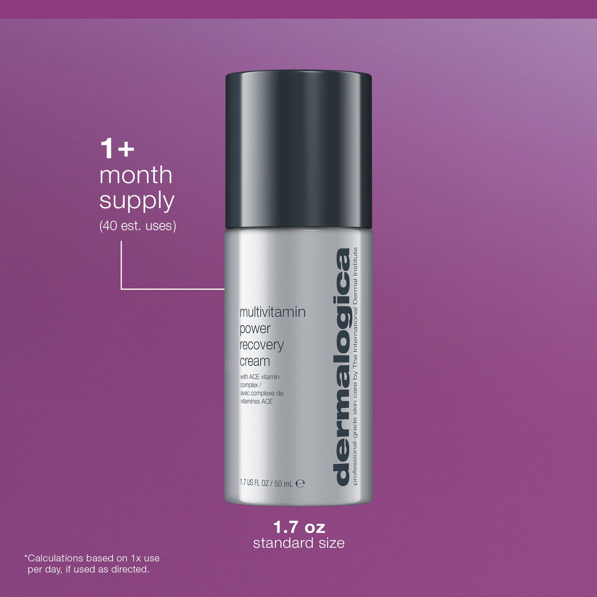 Dermalogica MultiVitamin Power Recovery Face Cream, Hydrating Facial Moisturizer with Antioxidants - Preventing Signs of Skin Aging, 1.7 fl oz