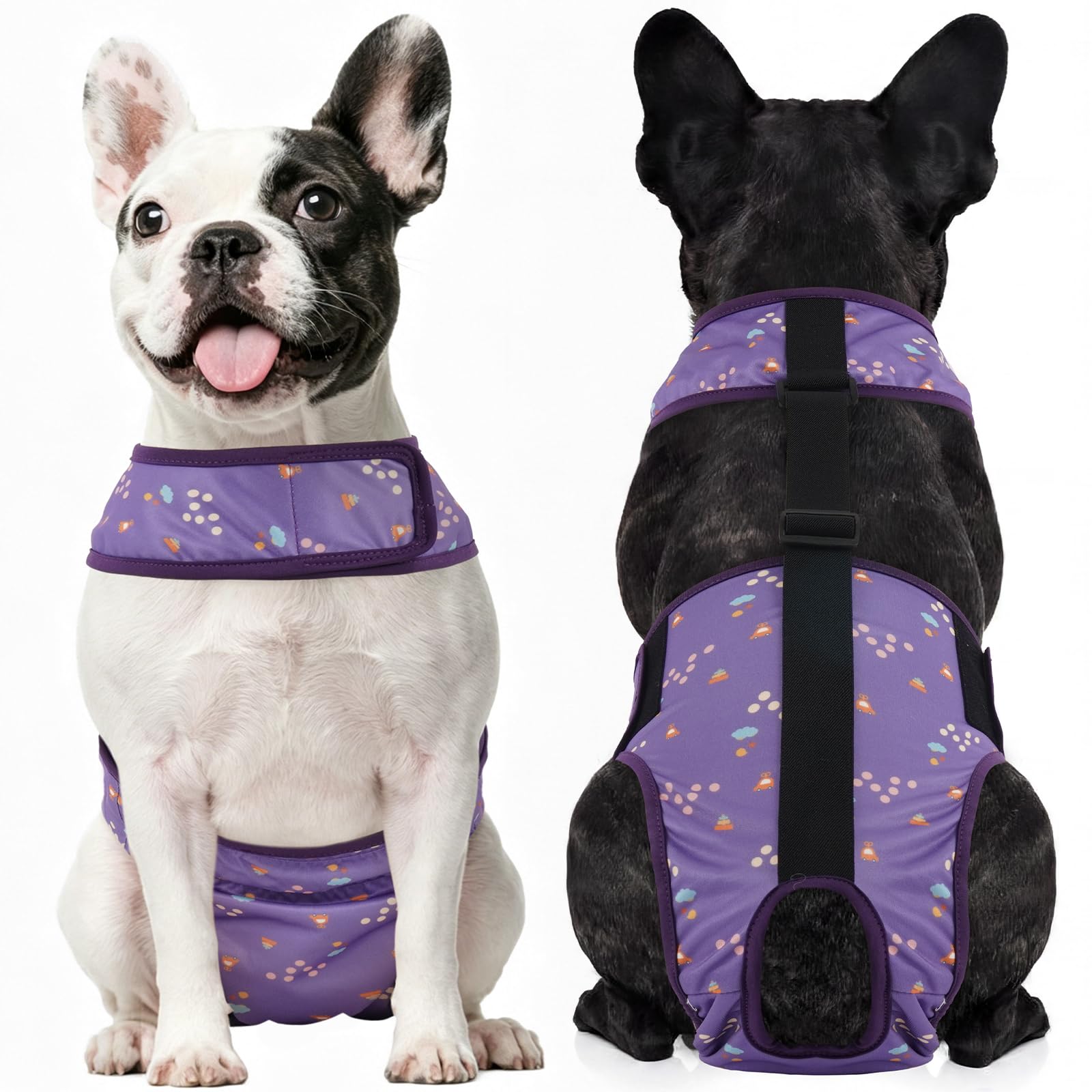 Photo 1 of Kuoser Dog Diapers Female with Suspenders, Escape-Proof Doggie Diaper That Stay On, Washable Dog Diapers for Heat, Incontinence & Puppy Training,Reusable Puppy Diaper Female Small Medium Large Dogs,XL