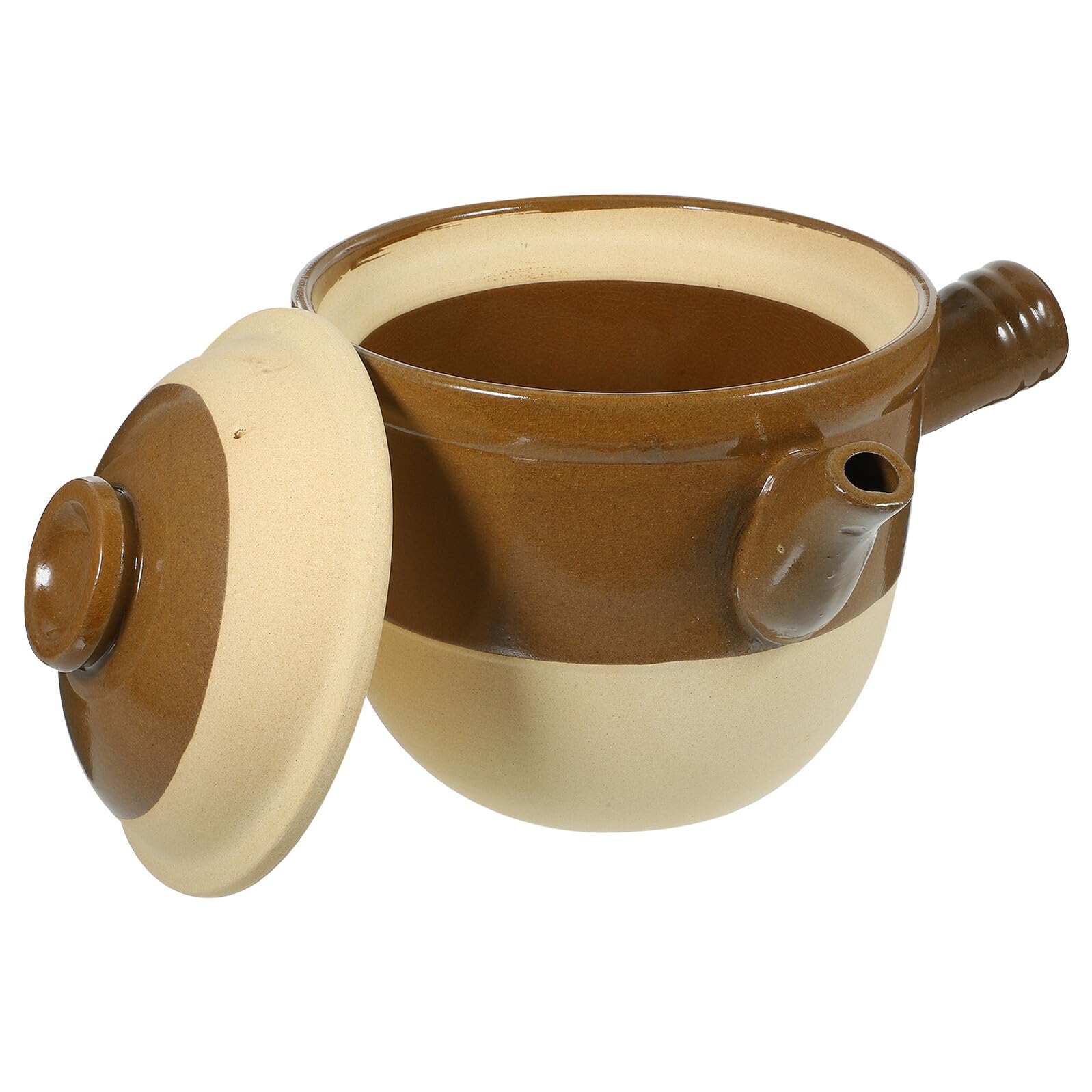 Olla de Cocina de Barro de Cerámica 2l para Hervir Medicina Tradicional Resistente a Alta Temperatura Adecuado para Preparar Sopas