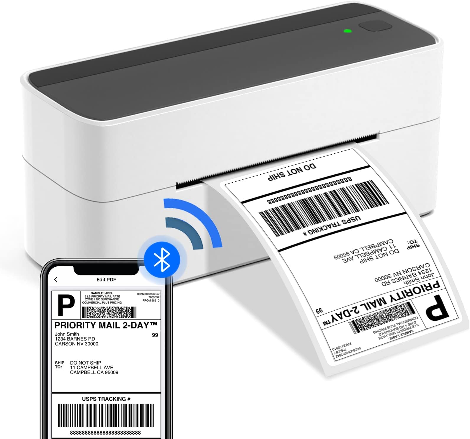 Phomemo Bluetooth Thermal Label Printer, Shipping label printer 4x6, Label Printer for Home, Office and Business, Thermal Printer for Hermes, Royal Mail, Amazon, Shopify, Ebay, etc