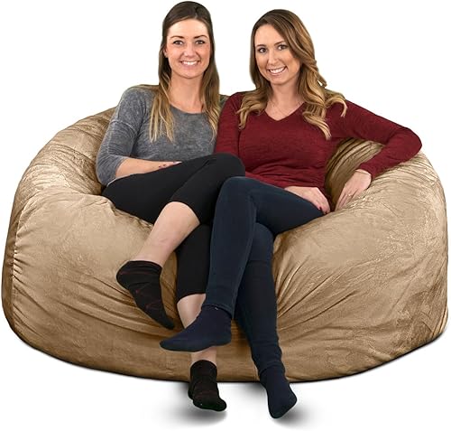 ULTIMATE SACK 5000 (5 pies.) Puf Sillón Muebles rellenos de espuma gigante, fundas lavables a máquina, forro interior duradero, espuma 100% virgen.