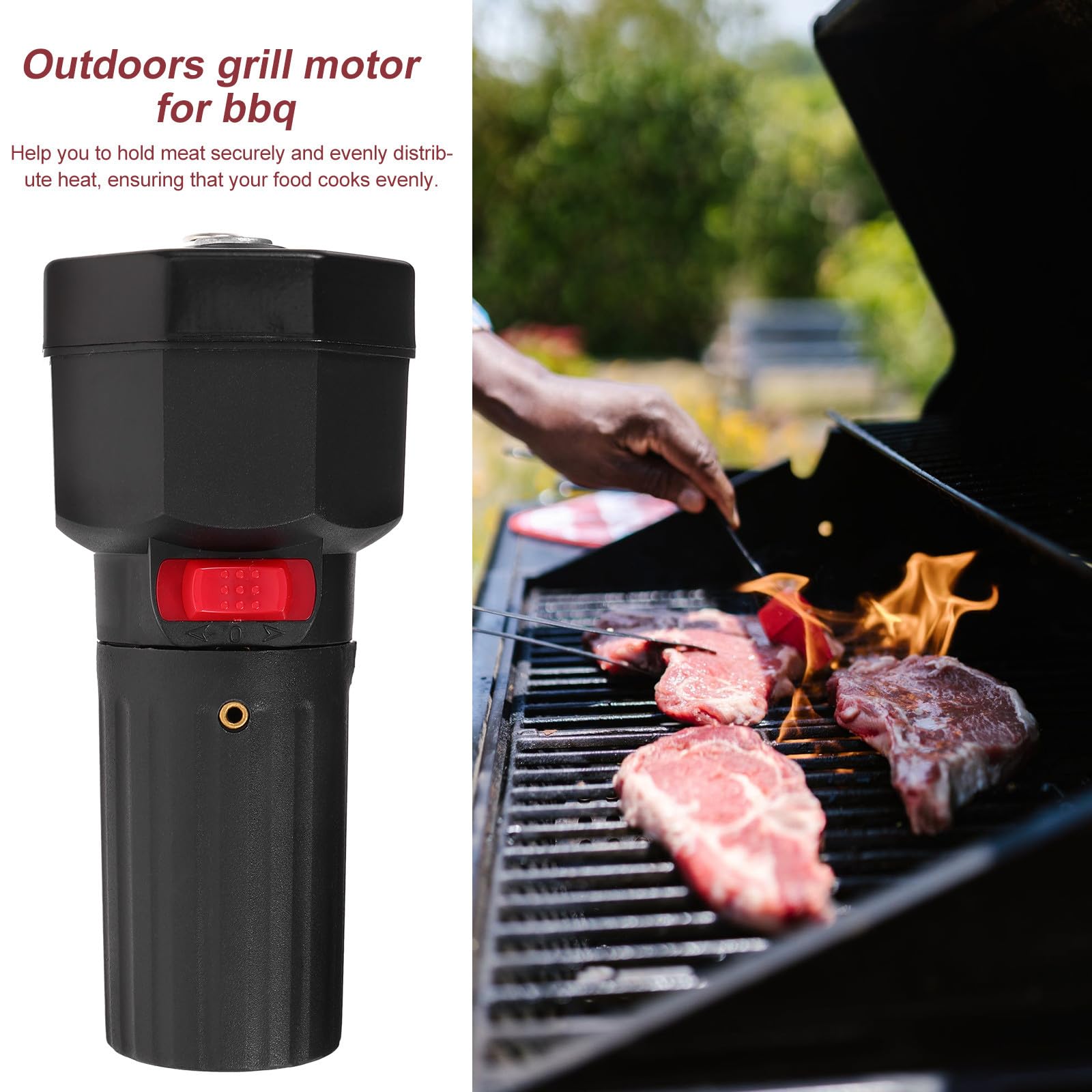 Motore per Girarrosto Elettrico 1,5v Dc Spiedo Rotante in Plastica Nero per Carne e Barbecue All'aperto Utensile Compatto e Resistente