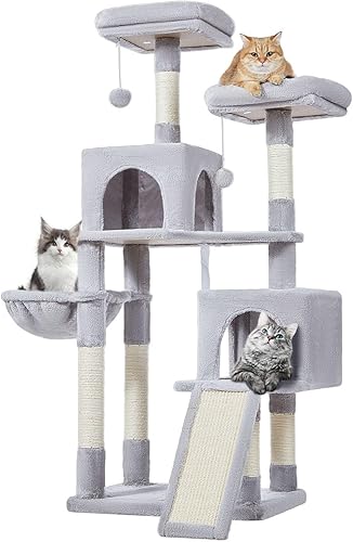 Árbol para gatos, torre de gato de 37.4 pulgadas para gatos de interior, adecuado para gatitos, condominio de felpa con 5 postes rascadores, percha