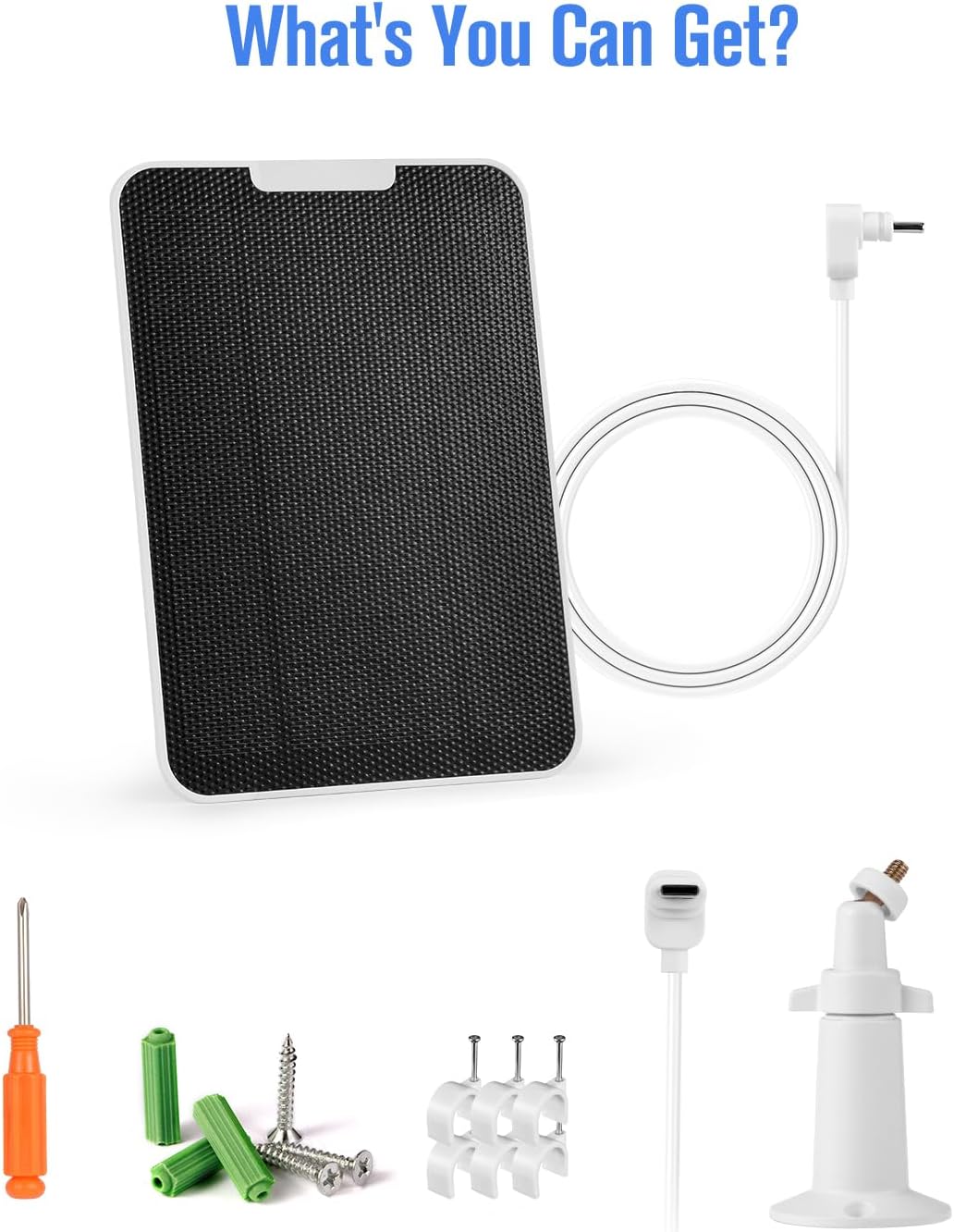 Solar Panel Charger Compatible with Arlo Pro 6/6 XL, 6V 5W Solar Panel for Arlo Pro Security Camera 2K HDR (6th Gen, 2025 Release), IP65 Weatherproof, USB-C Plug, 9.8ft Cable Secure Wall Mount, 4 Pack