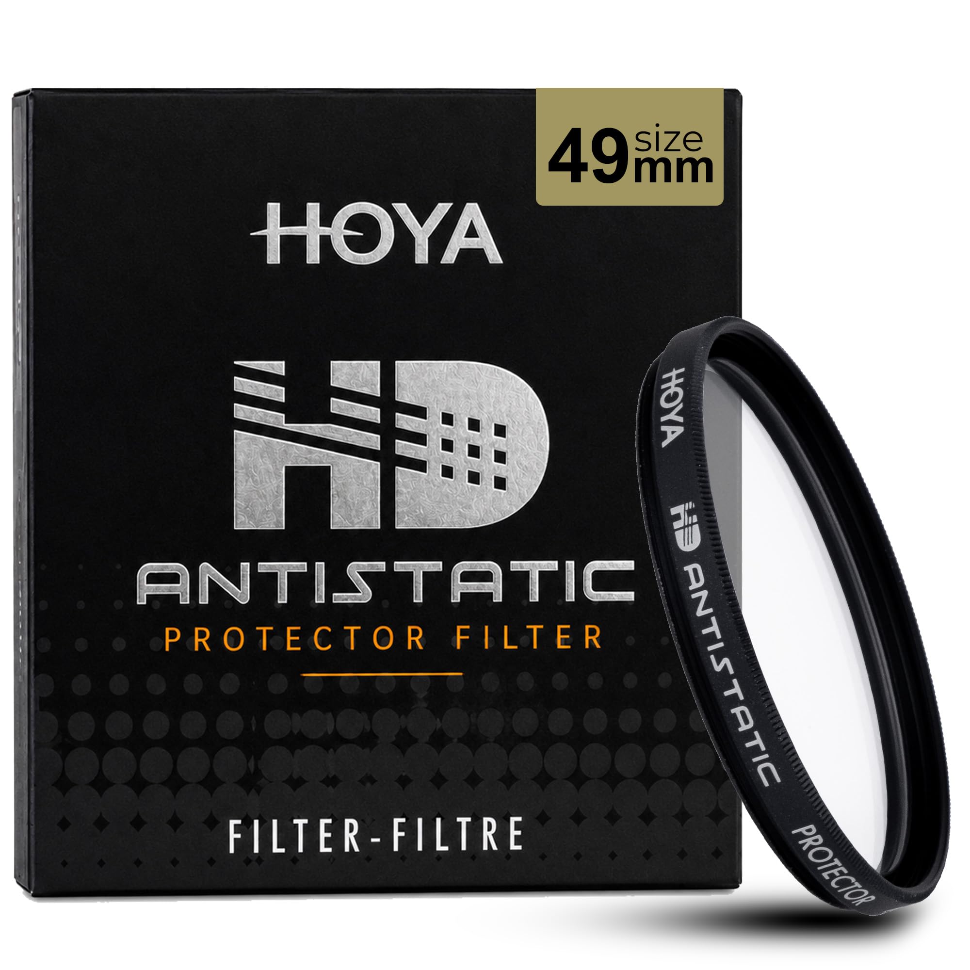 HOYA 49mm HD Antistatic Protector Camera Lens Filter, Reinforced Glass