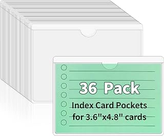 NIUBIER Storage Bin Labels, 36 Pcs Clear Adhesive Pockets for 3×4.5 in Card