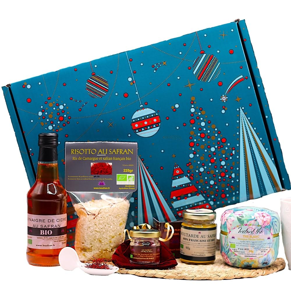 Coffret cadeau - Colis gourmand sucré salé - Saveurs Safranées - Français et Bio- Direct productrice