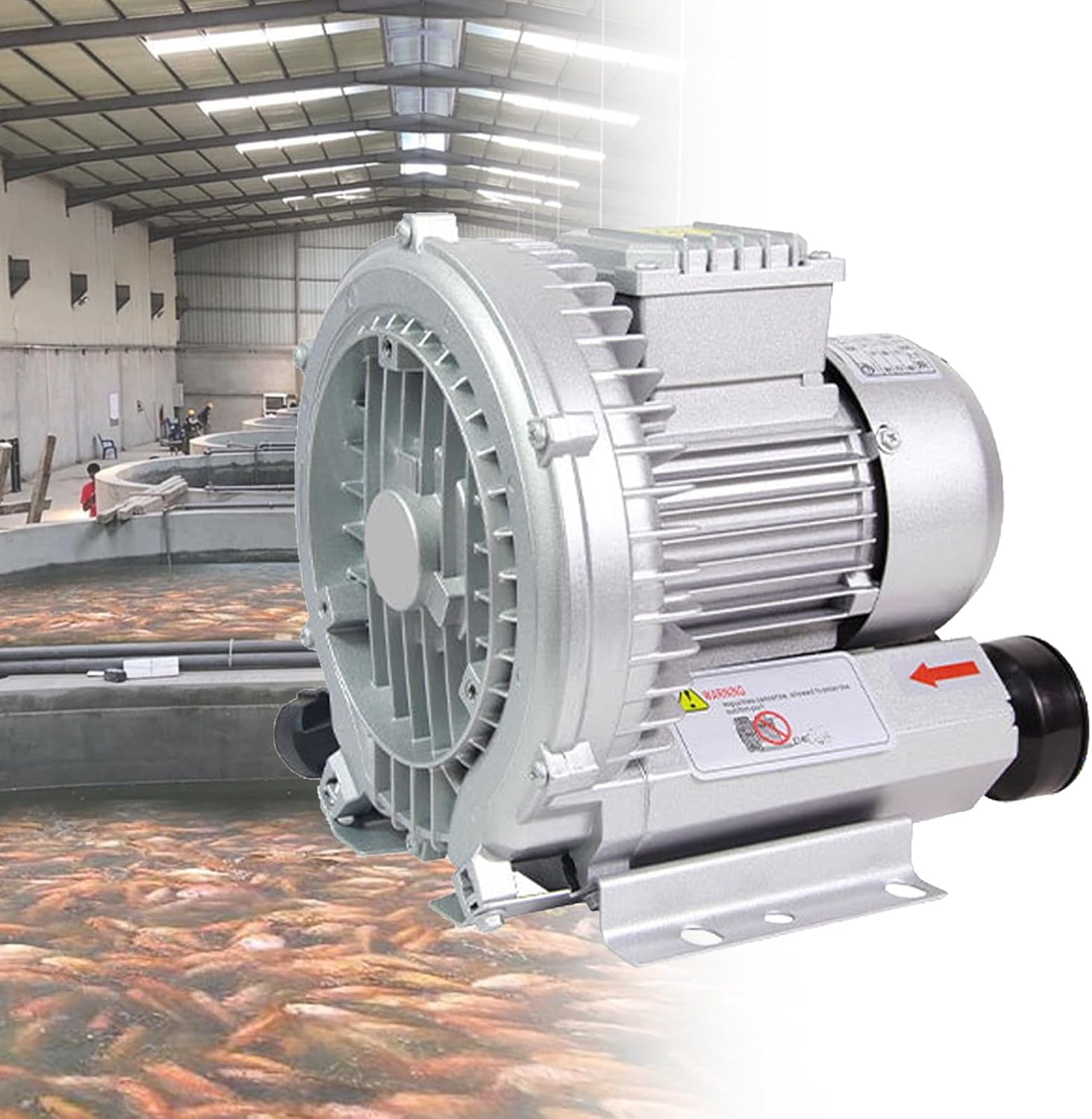 Genérico Soplador de Anillo vórtice para estanques y Piscinas, soplador regenerativo Industrial de 220 V/380 V con Filtro de Polvo, Bomba de Aire de Alta eficiencia de 1,1 kW para Sistemas acuáticos.