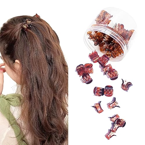 Mini Hair Claw Clips - 50 Pcs - Champagne
