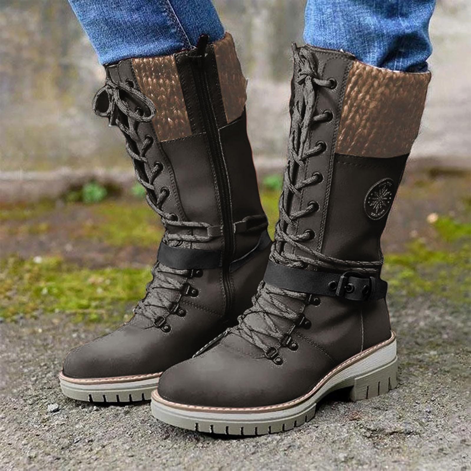 Generisch outlet angebote Winterstiefel Damen Casual Langschaft Boots Winterschuhe Bequem Runde Zehe Flach Stiefeletten retourenkauf angebote meine bestellungen anzeigen 2024