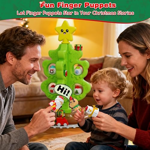 Miniatura 5 de Mi primer árbol de Navidad para niños pequeños, juguete musical iluminado Montessori con adornos, juego de mini tren, juguetes Roly Poly Toys,
