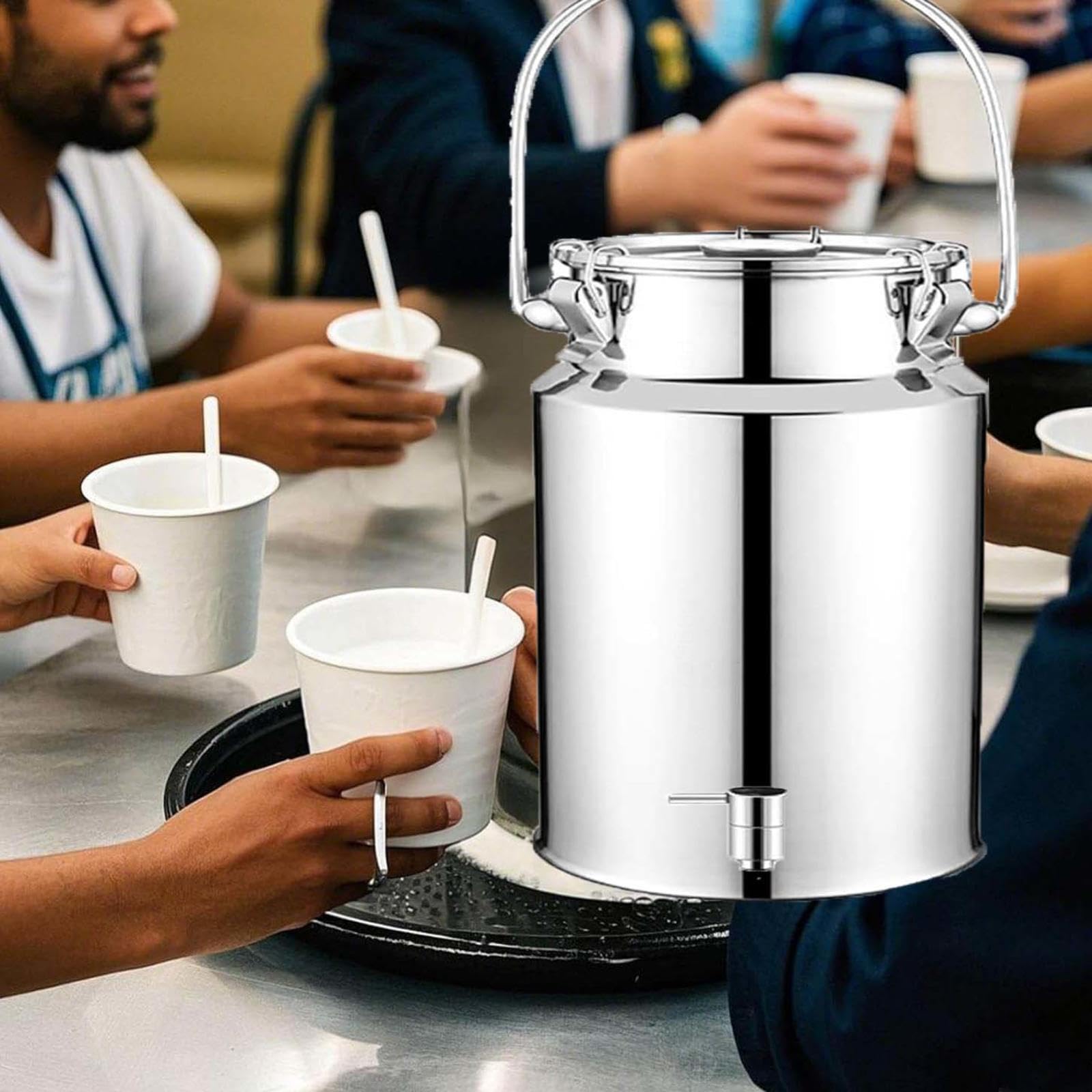 contenitore olio acciaio con rubinetto taniche di latta per olio da contenitore per latte in acciaio inox per cucina e uso domestico,A-15Liters