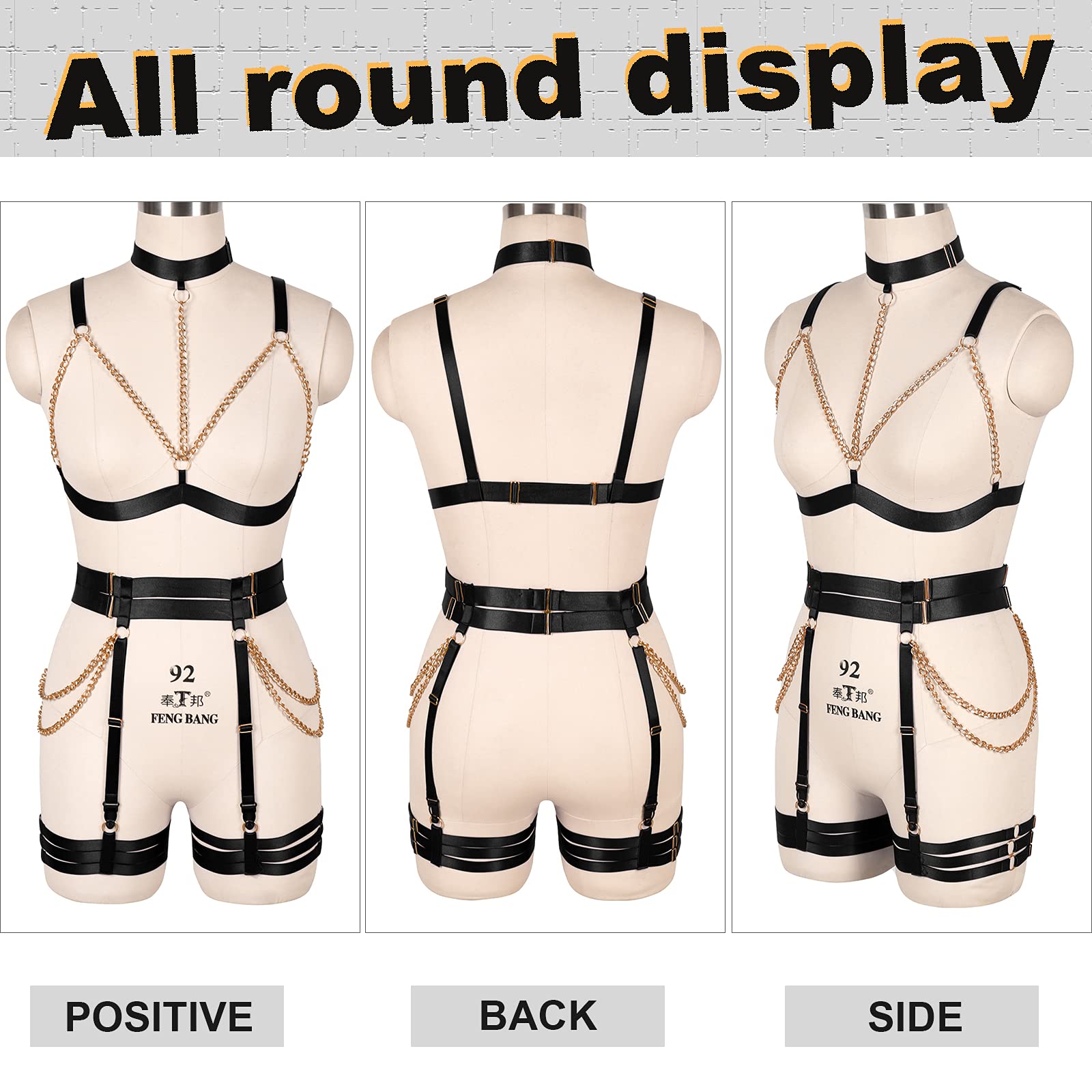BANSSGOTH Women's Body Harness Bra – Punk Gothic Strap Top For Rave, Festival, Photography - View #6