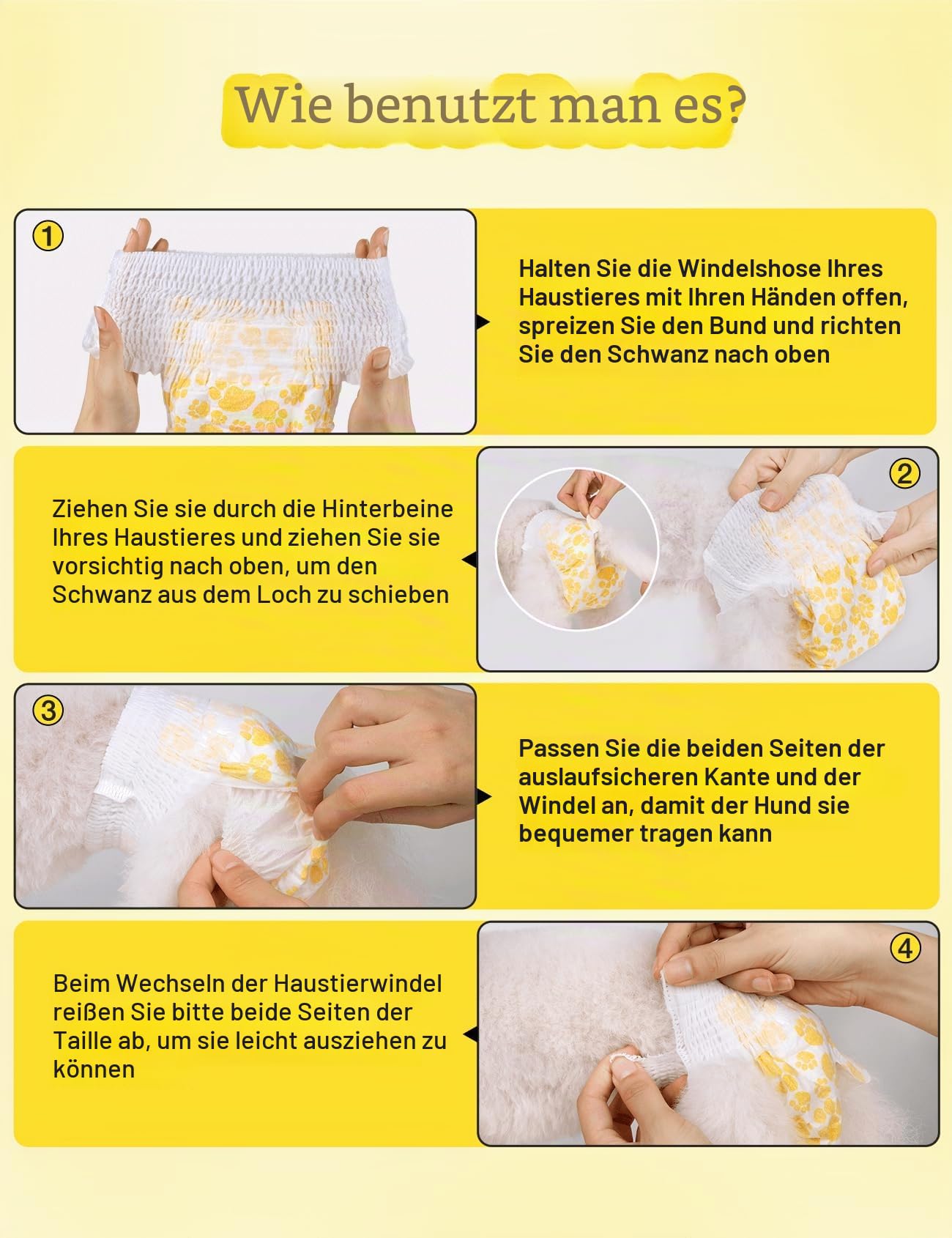 Dono Hundewindeln - 24 Stück, Windeln für weibliche Hunde, zum Anziehen, geeignet für Inkontinenz, Training, Reisen