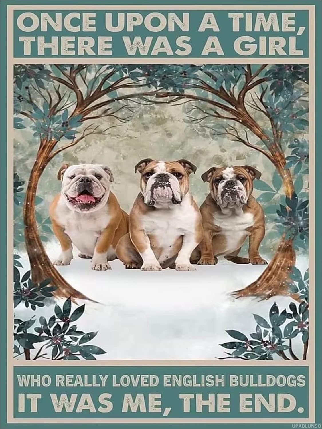 UPABLUNSO English Bulldogs Cute Funny Diamond Painting Kits for Adults DIY Round Full Drill 5D Diamond Art for Home Wall Decor 12x16 Inch