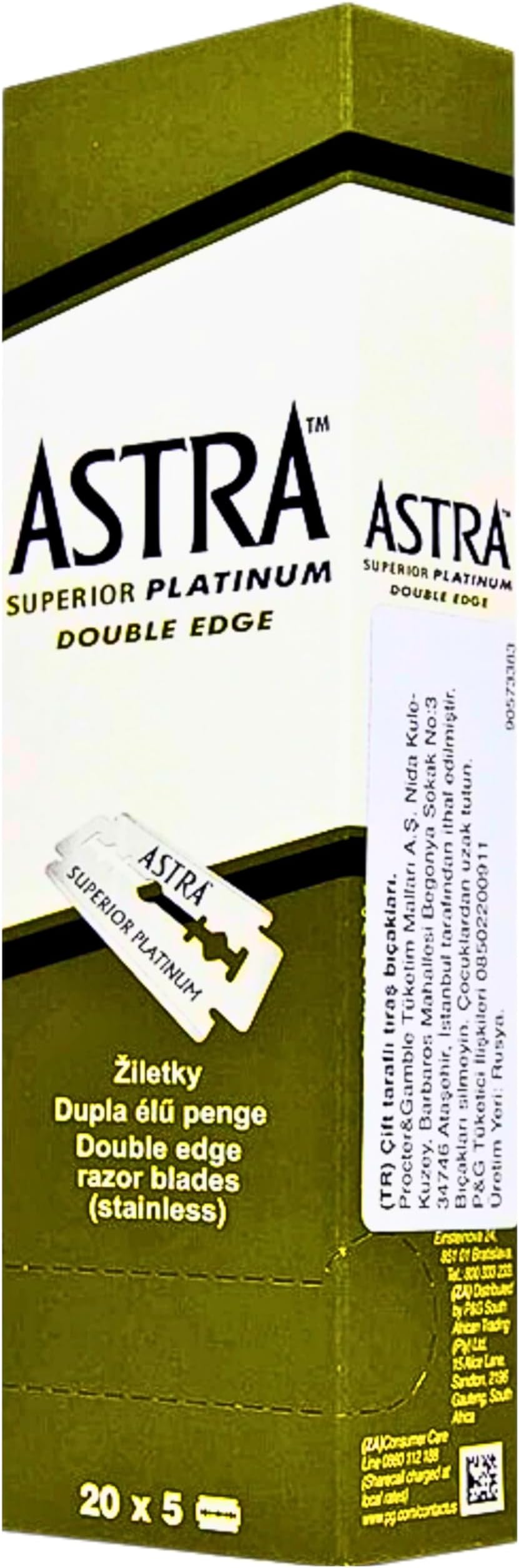 The Shave Factory Shaving of 100 Astra Superior Platinum Double Edge Razor Blade