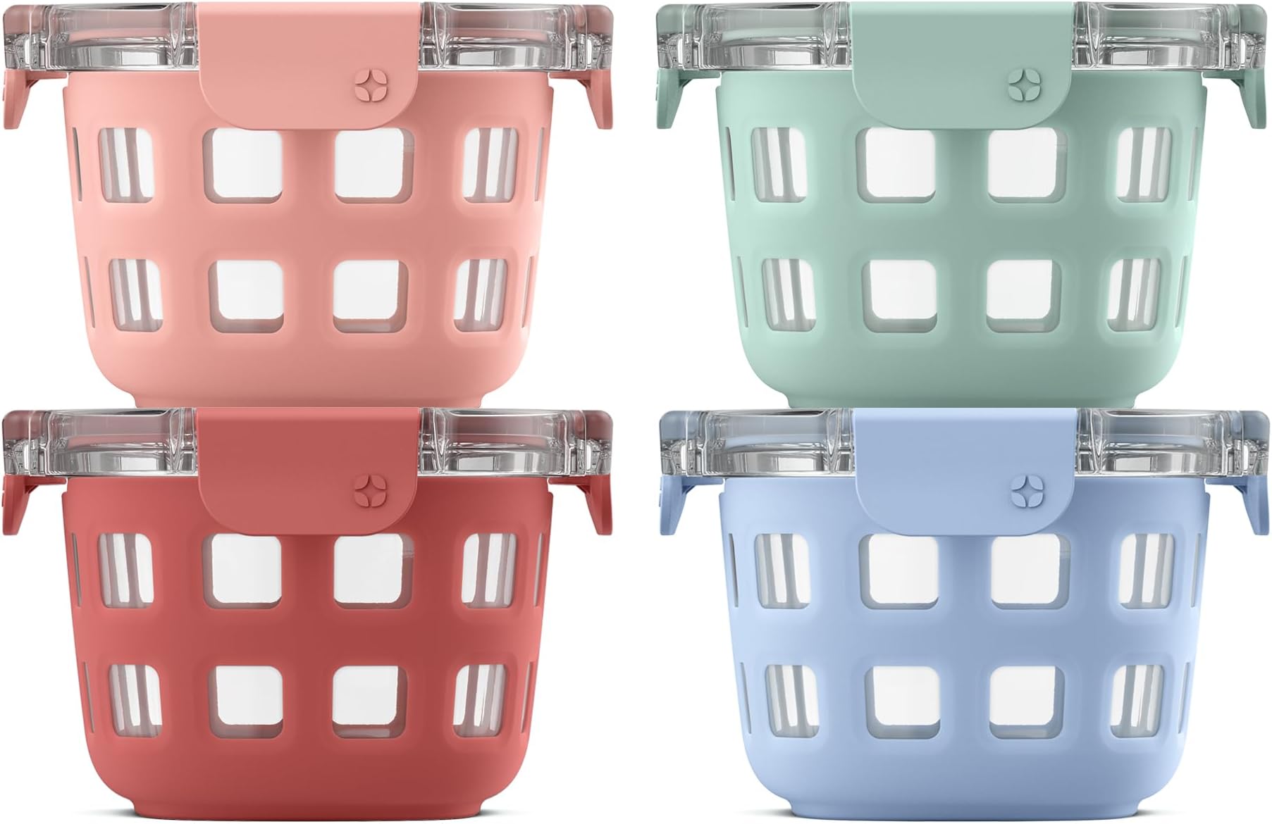 Ello Duraglass Glass Meal Prep Sets Leak-Proof Glass Food Storage Containers with Airtight BPA-Free Plastic Lids, Dishwasher, Microwave, and Freezer Safe