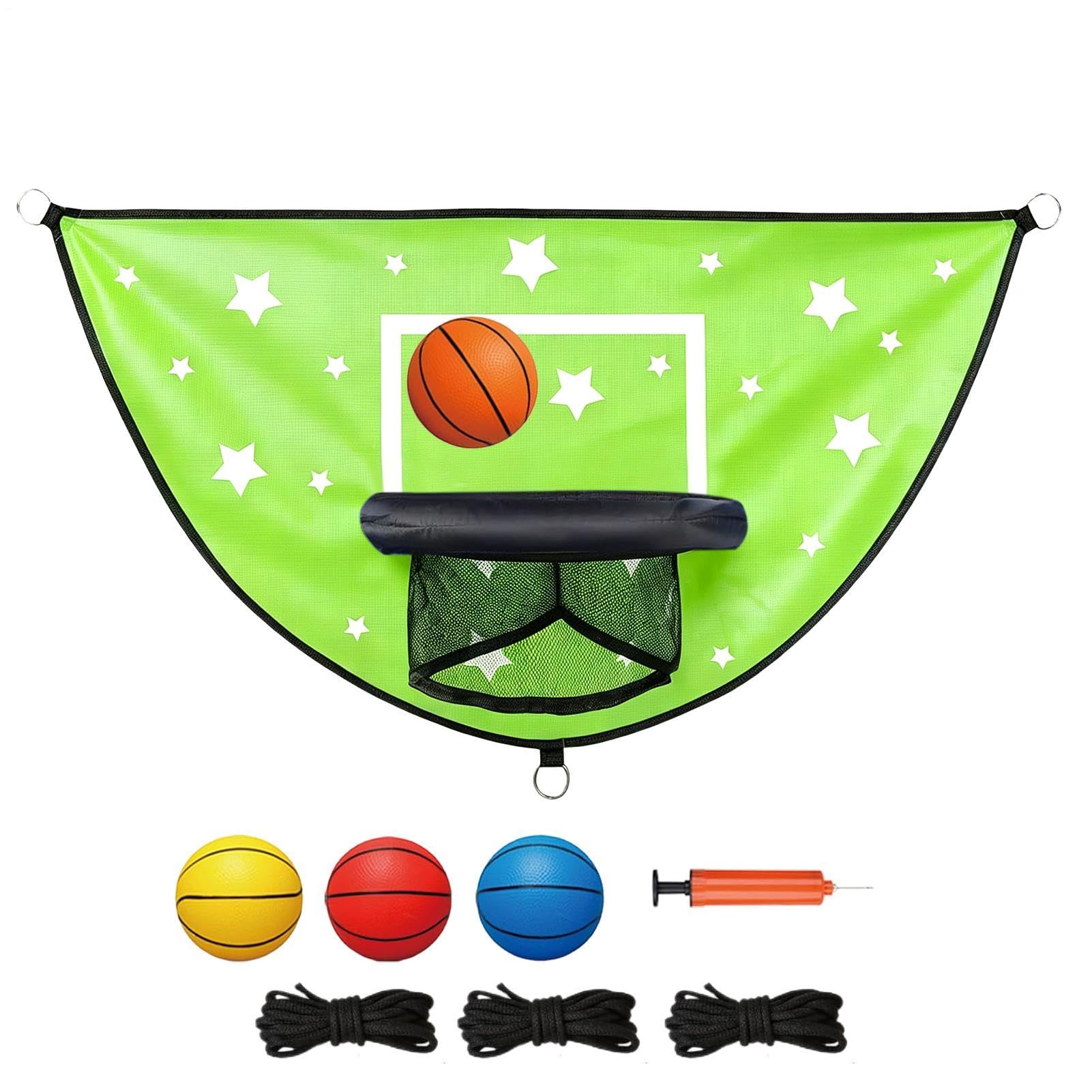Cesta de baloncesto para trampolín anticaídas con aro flexible de seguridad 8