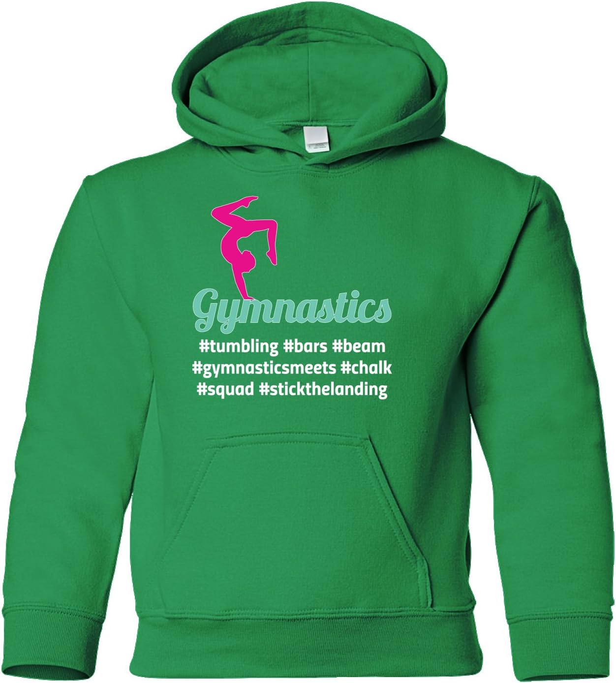Threadrock Big Girls' Hashtag Gymnastics Youth Hoodie Sweatshirt