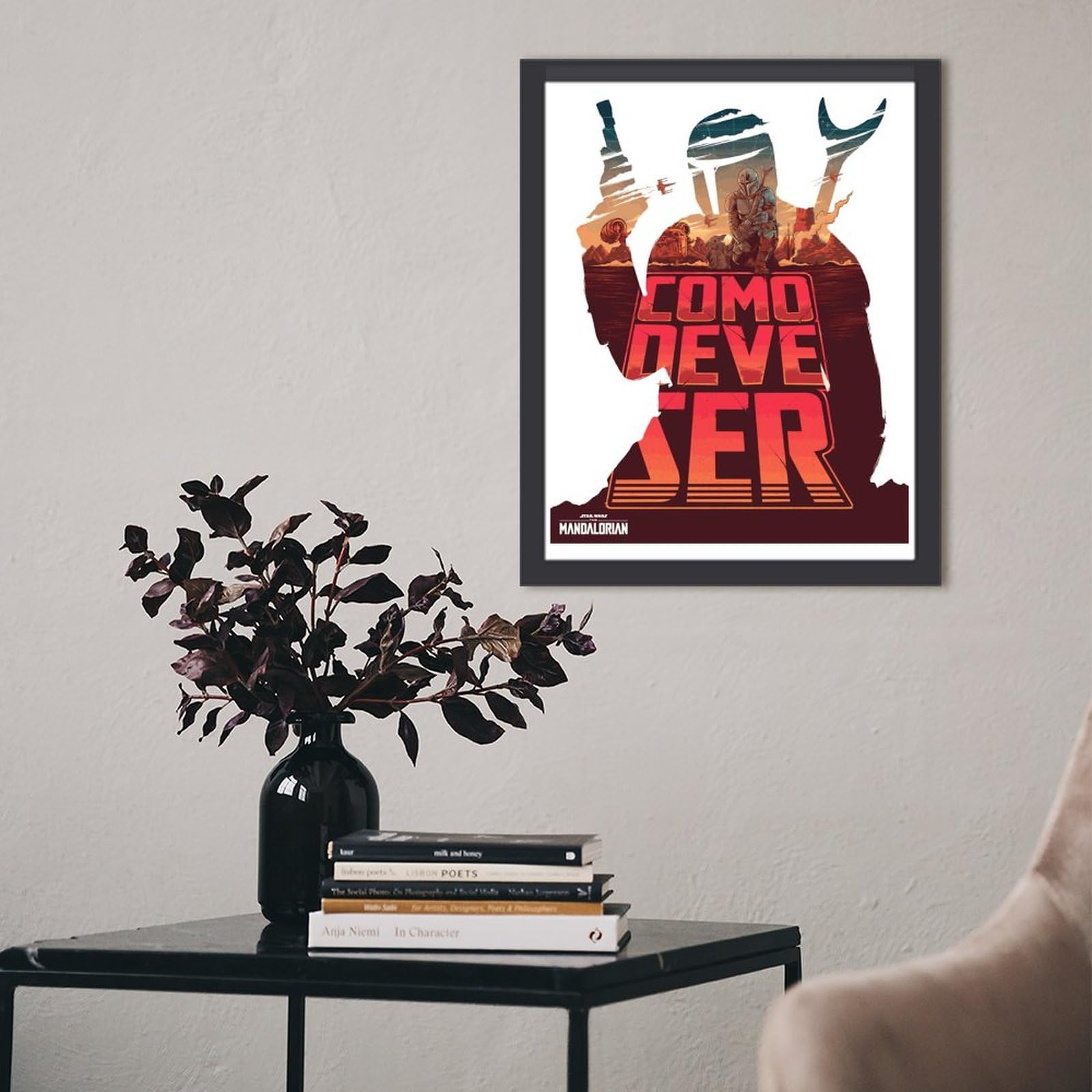 Amazon.co.jp: フォトフレーム 木枠付き マンダロリアン アート  