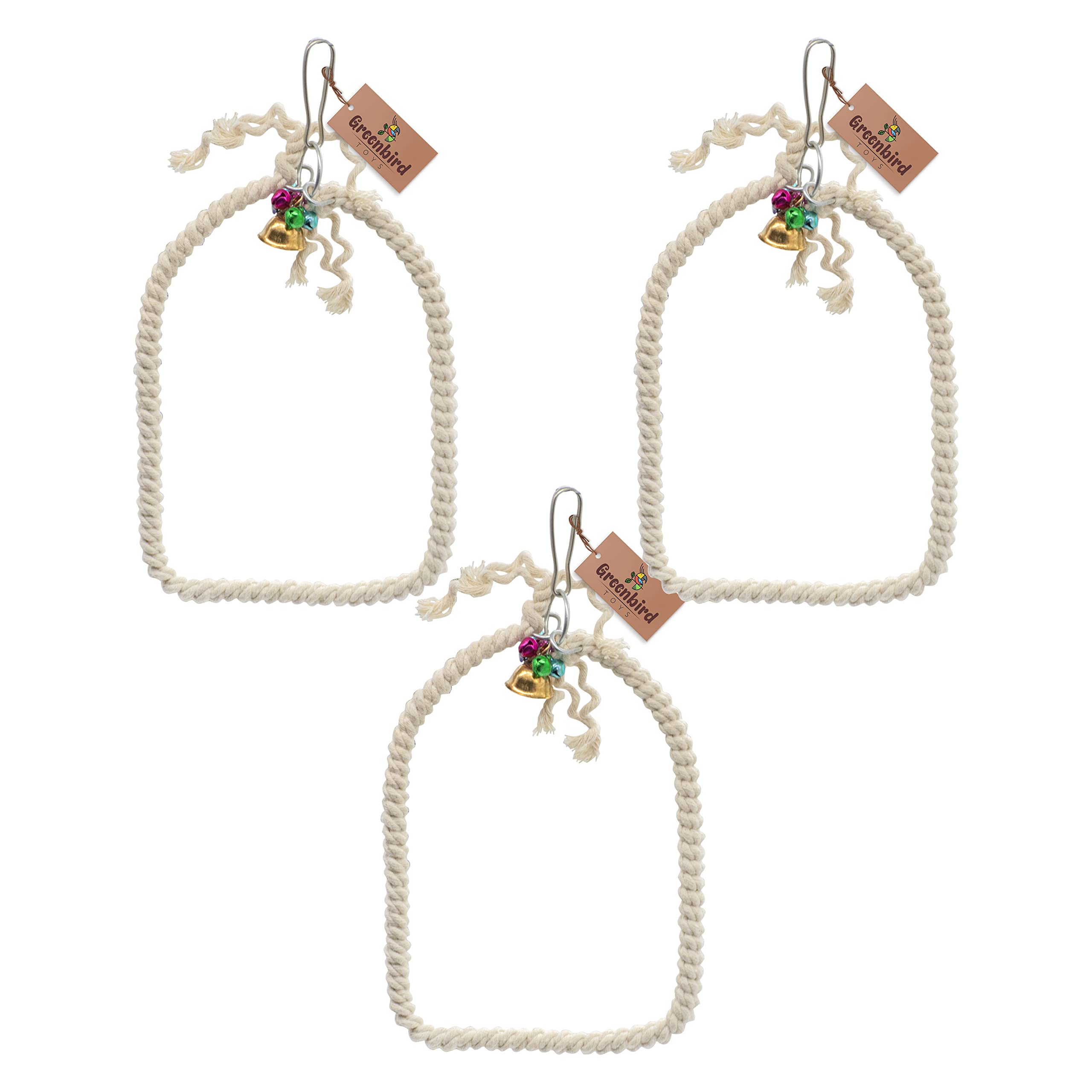 GREENBIRDS Toys D-Shape Interactive & Playful 3 Cotton Threaded Ring Perch for Cage (Pack of 3) Hanging Toy for Bird Parrots, Cockatiel, Lovebird, Budgerigar, Finches Small & Medium Size Birds (B0BR3YN5GJ) Amazon Price History, Amazon Price Tracker
