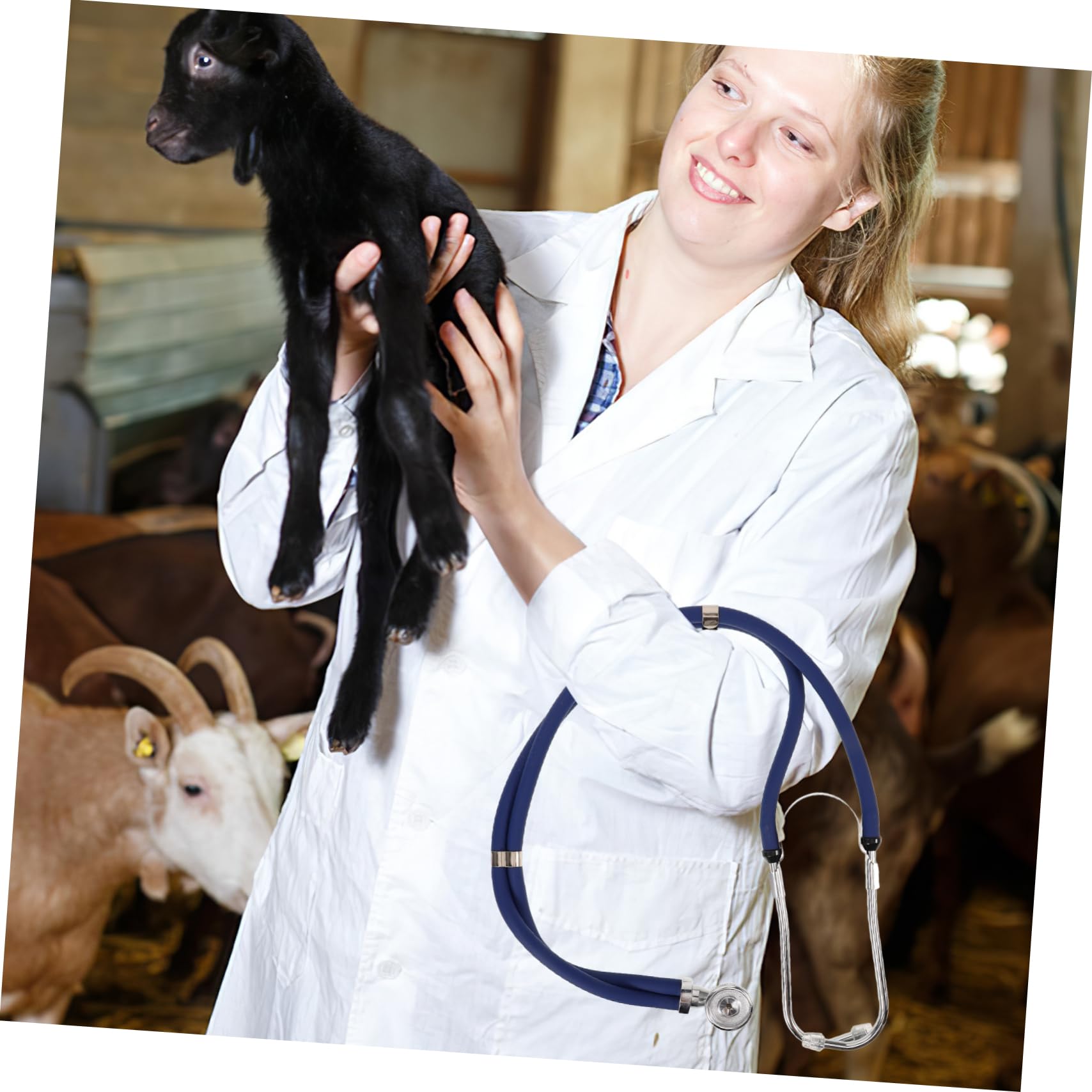 Levemolo Double Tube Vet Non-Medical Non-Medical Non-Medical Stethoscope for Farm Animals Livestock Farmhouse Tool