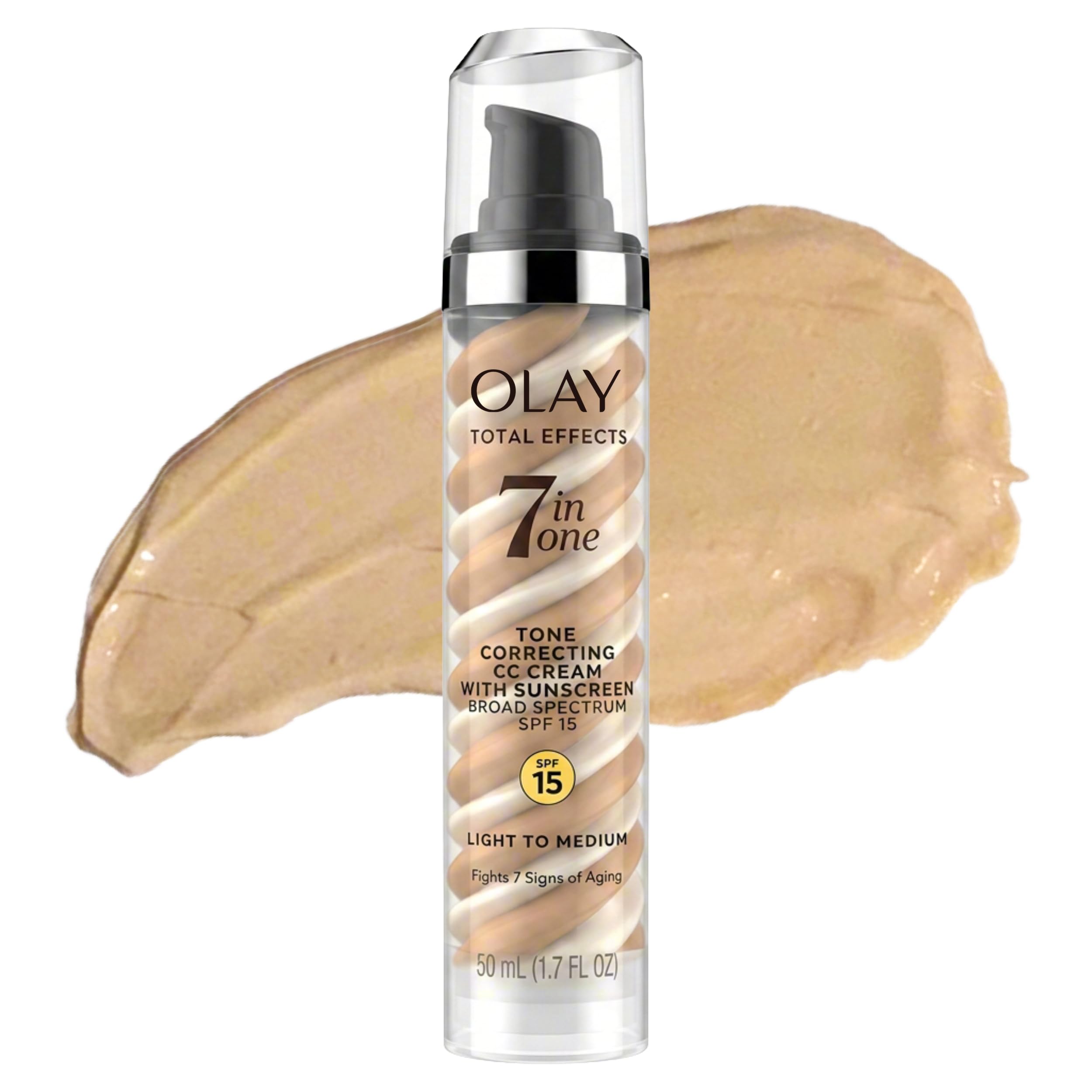 Olay Total Effects Tone Correcting Face Moisturizer with Sunscreen SPF 15, Light to Medium 1.7 Ounces