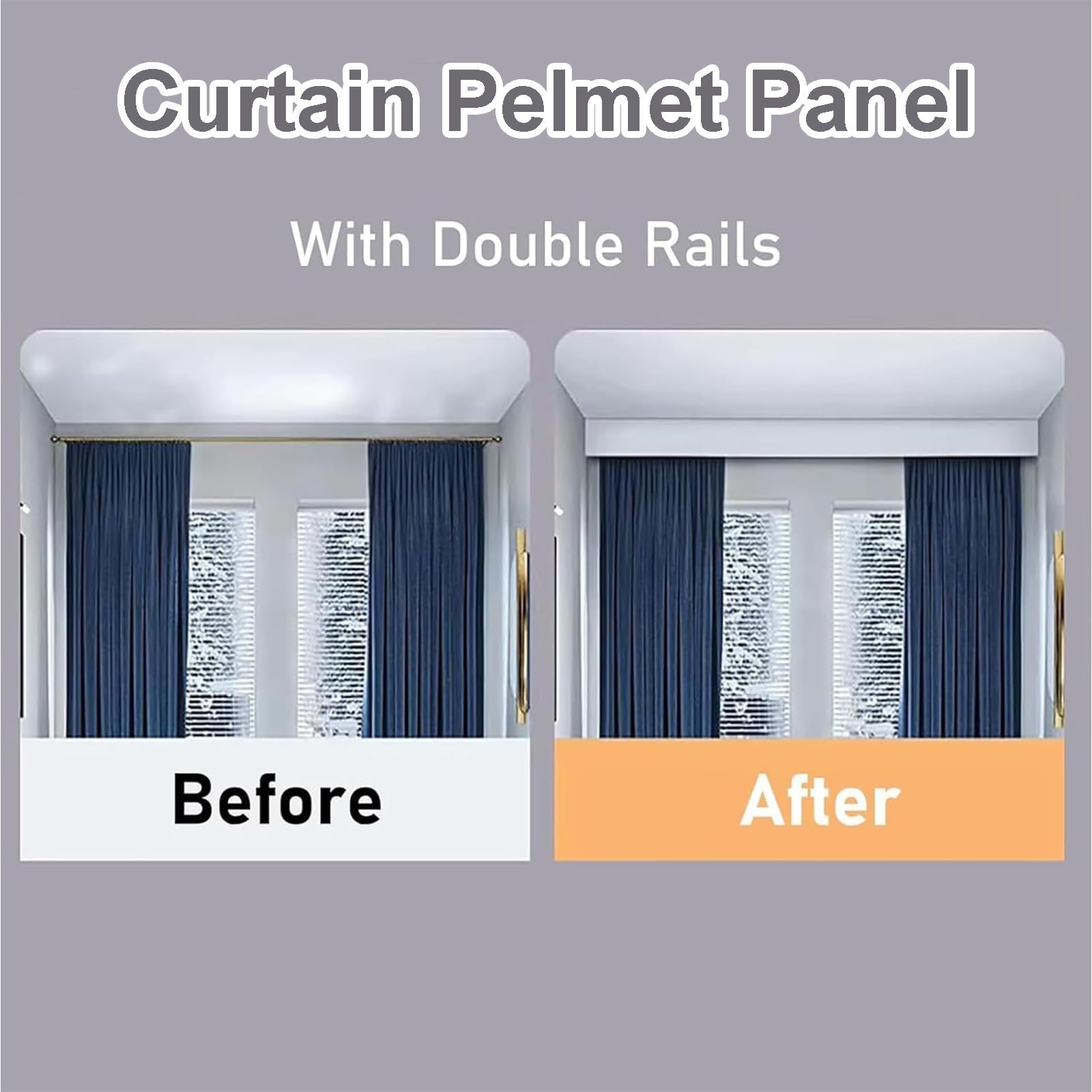Deckenmontiertes Vorhangschienensystem mit Volant-Set für Raumteiler in Wohnzimmer, Schlafzimmer, Hotel und Villa