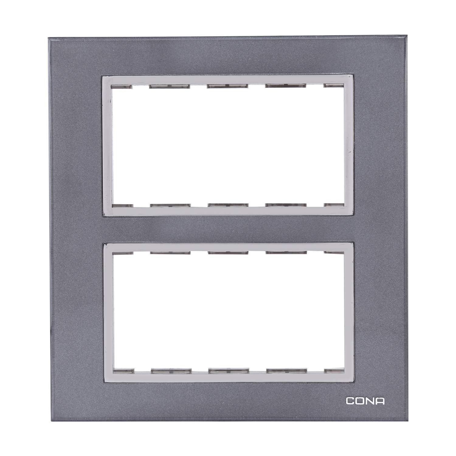 CONA Status 10509 Glassic Square Modular Plates 8M Graphic Grey (Single)|Modular Switch Plates|Electrical Plate|Polycarbonate Plate|Switch for Home|Standard Size Switch Plate|Suits all kind of decor