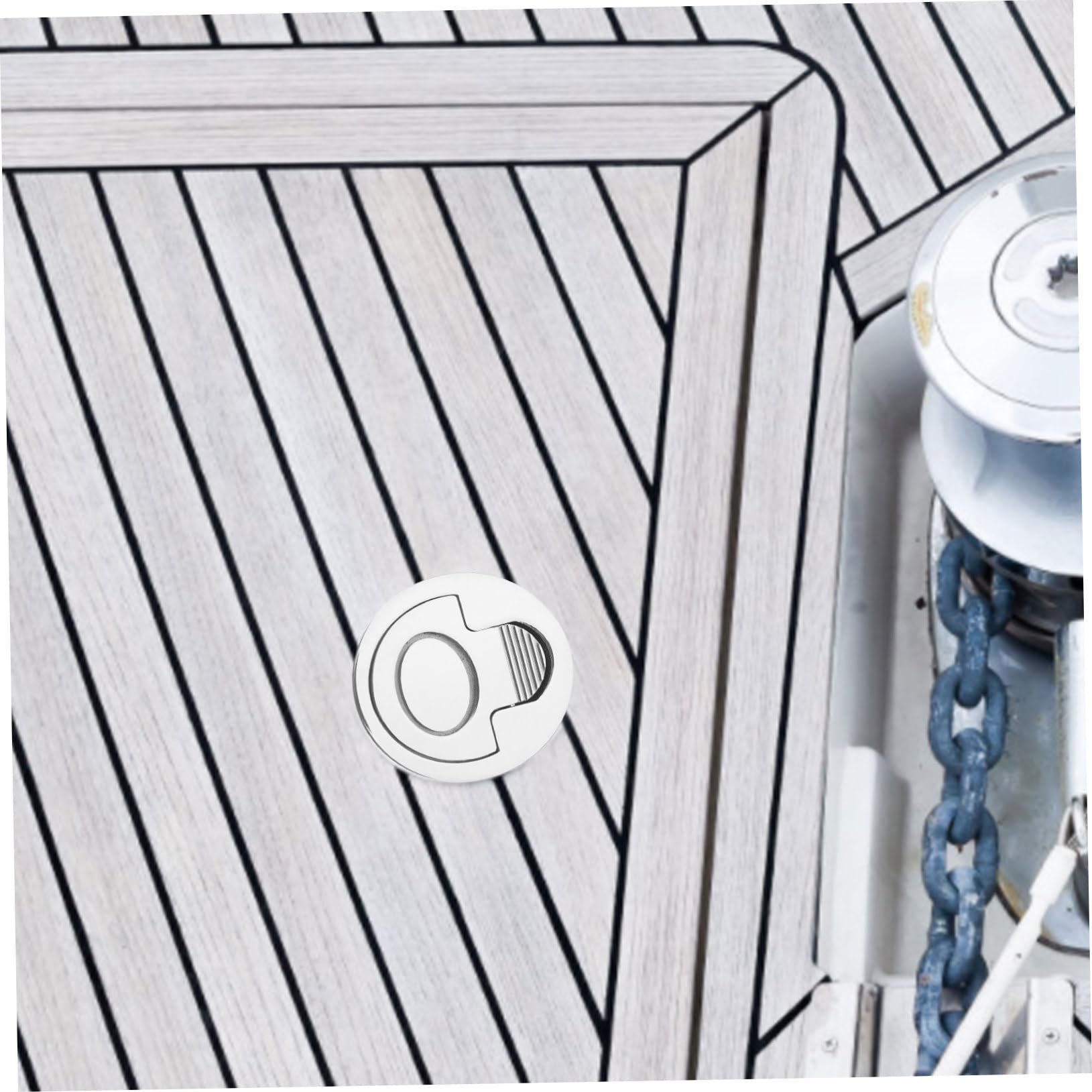 Happyyami Zuglasche Für Yacht-Hardware Verriegelung Für Marineboote Bodenverriegelungen Für Boote Luke Schließfach Lukenzug Spülzüge Für Marineboote Bodenziehgriff Rostfreier Stahl Silver