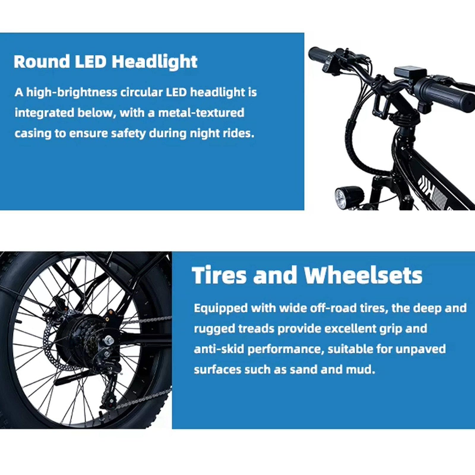 Vélo électrique à Gros Pneus 20 Pouces, Pliable, Phares LED + écran LCD, Double Frein à Disque, Vélo De Ville, VTT électrique pour Adulte Unisexe