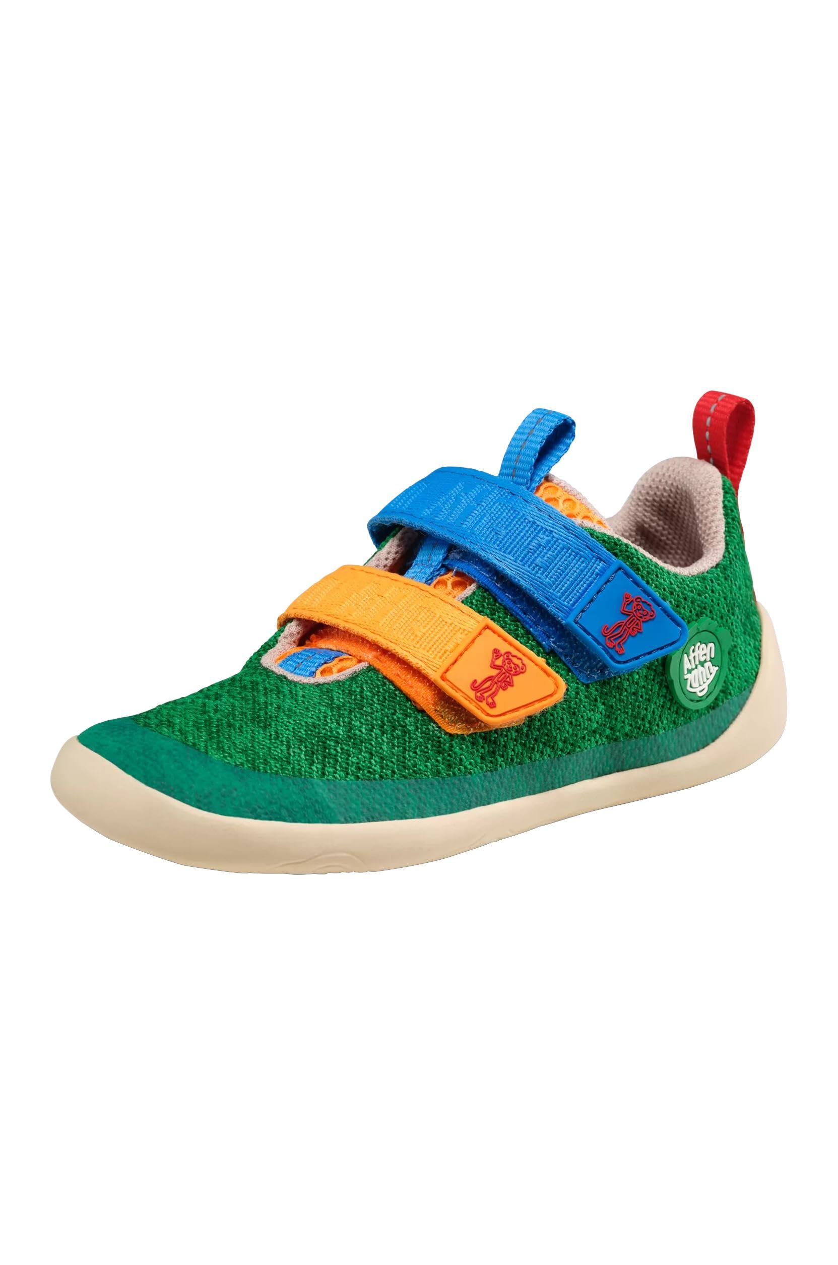 Affenzahn Halbschuh Knit Happy mit Klettverschluss, Vegan, rutschfest, Flexibel, Reflektierend, besonders leicht in Größe 21-32
