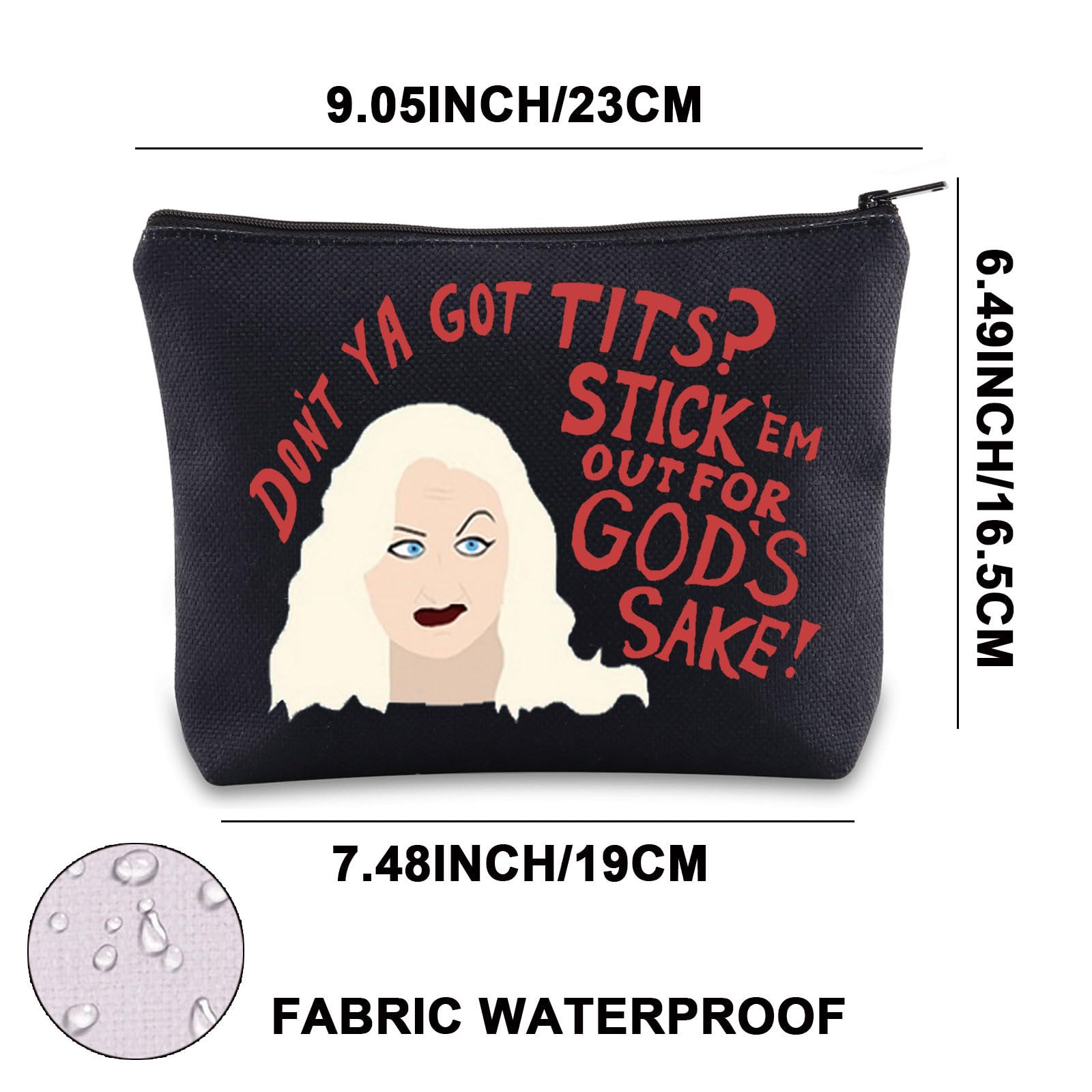 Hatchet Face Makeup Bag 80's Comedy Musical Gifts Hatchet Face Gifts Johnny Movie Zipper Bag (GOT Tits UK) - Image 2