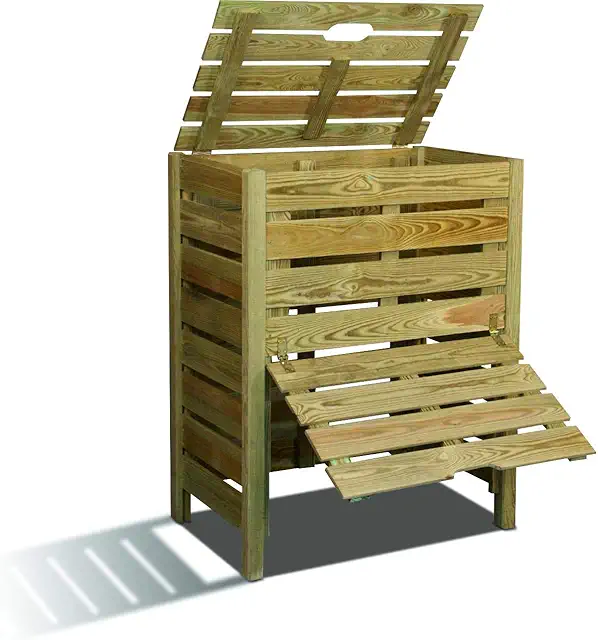 Composteur Bois 400L - Jardipolys Petit Volume Kale - 100x80x50 cm