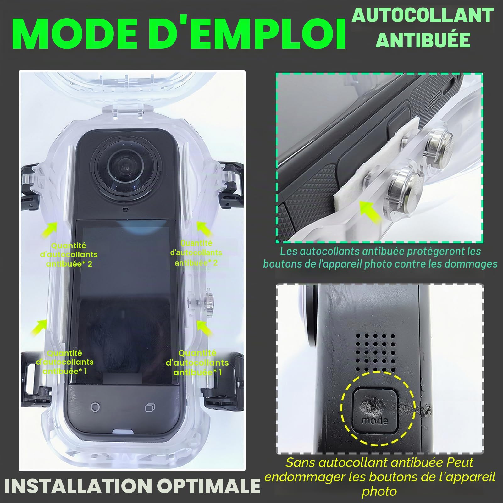 Étui de plongée invisible pour Insta360 X5