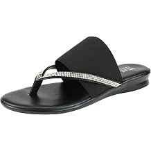 ITALIAN Shoemakers Sorbi Womens Flip Flop Slide Sandals - Dressy Shoe for Women Low Wedge Comfort Heel