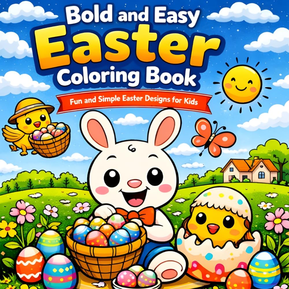 Bold and Easy Easter Coloring book: Fun and simple easter esings for kids