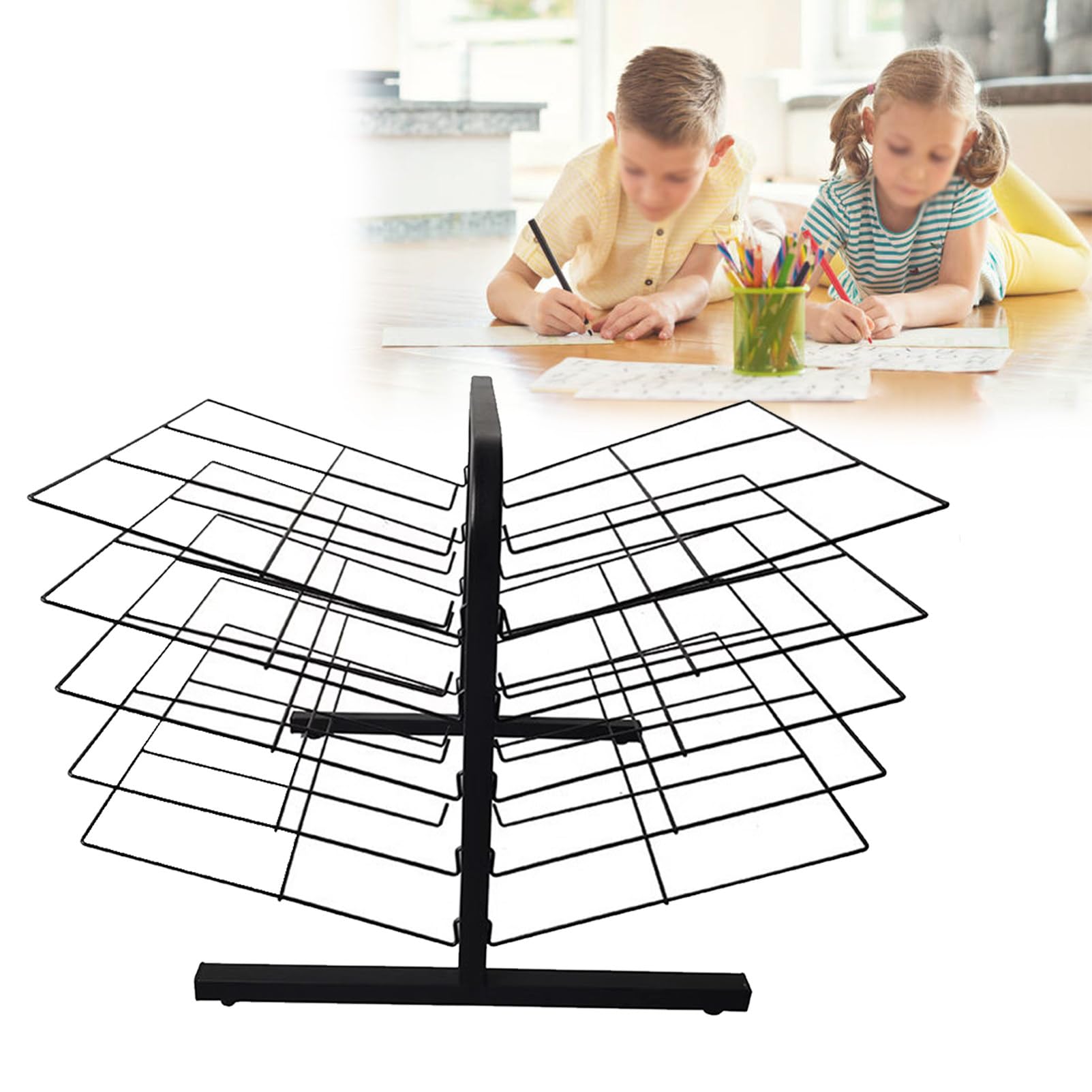 Aioneer Art Drying Rack for Classroom Functional & Mobile Paint Drying Rack Removable Shelves, Painting Drying Rack with Wheels Stack Rack,26Shelves