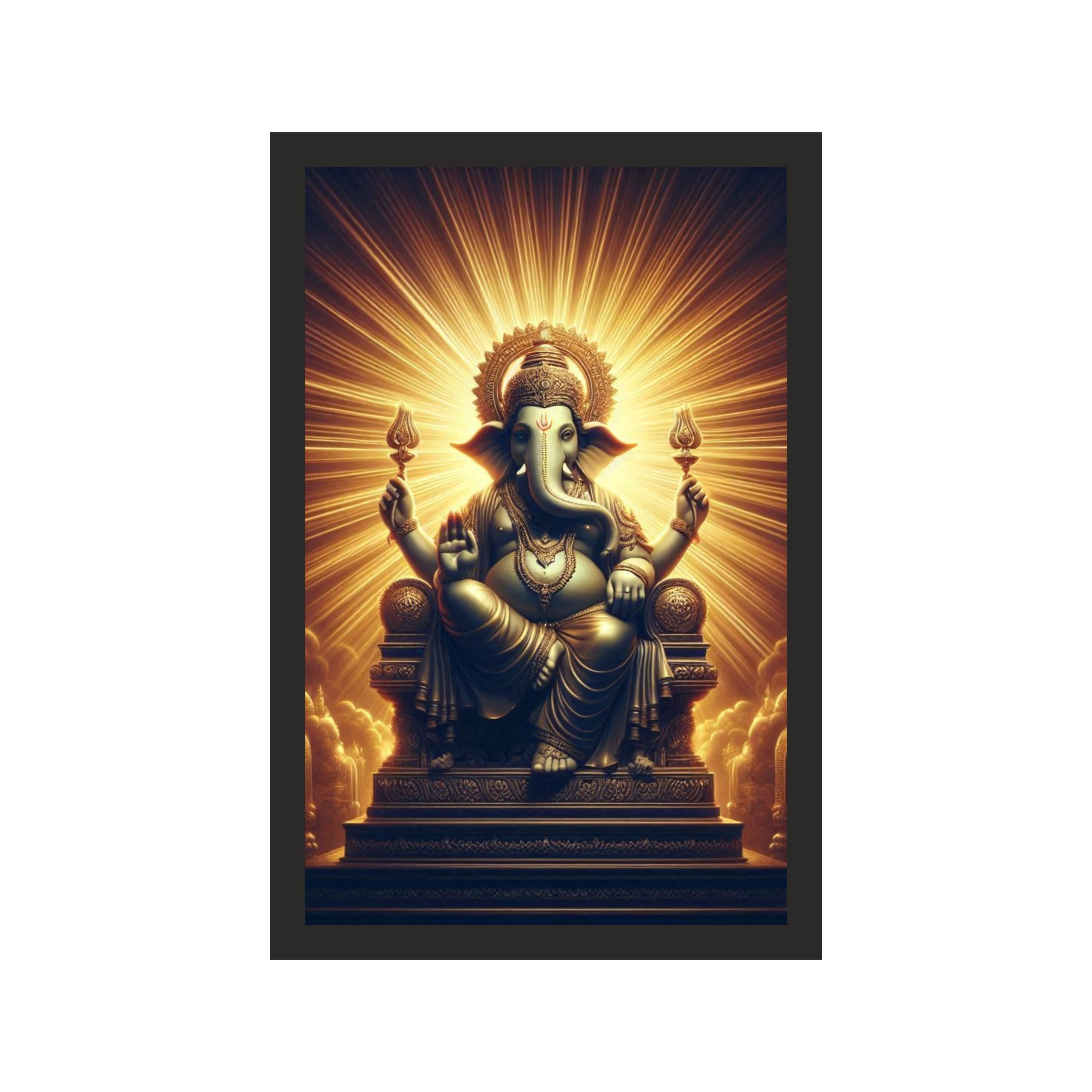 Divine Ganesha on Throne: 16x24