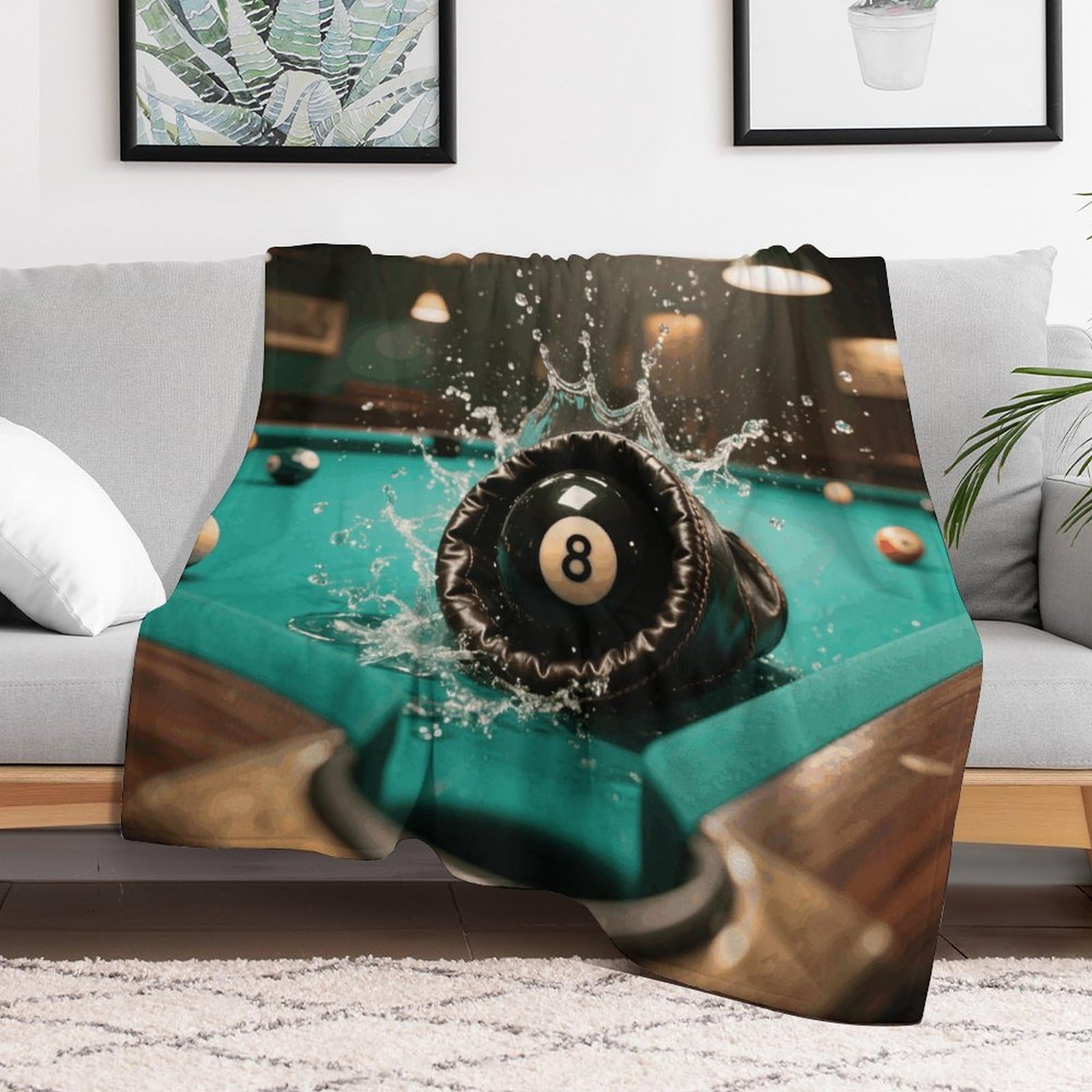 Couverture polaire chaude flanelle douce canapé lit noir 152x203cm