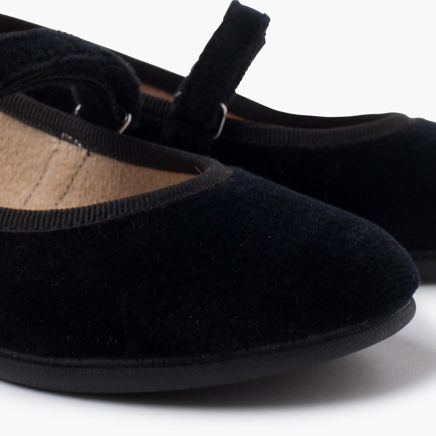 Pisamonas Velvet Mary Janes Girls Hook-and-Loop Strap