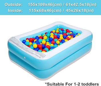 Inflatable Kiddie Pool 61x42x18 and Electric Air Pump