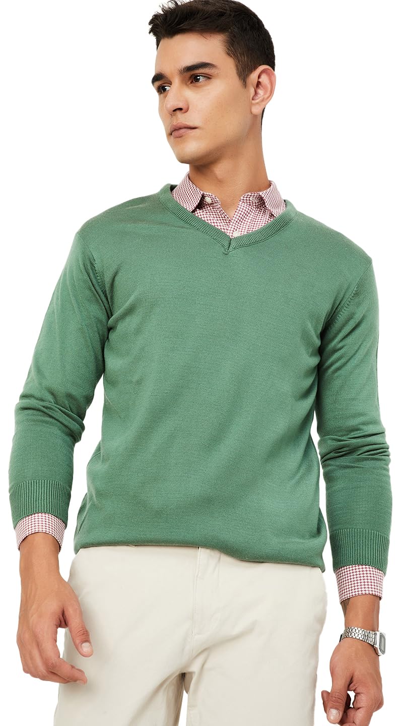 Men's Acrylic Casual Round Neck Sweater