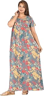 urali Women's Printed 100% Cotton Night Gown - S470A-picture-37