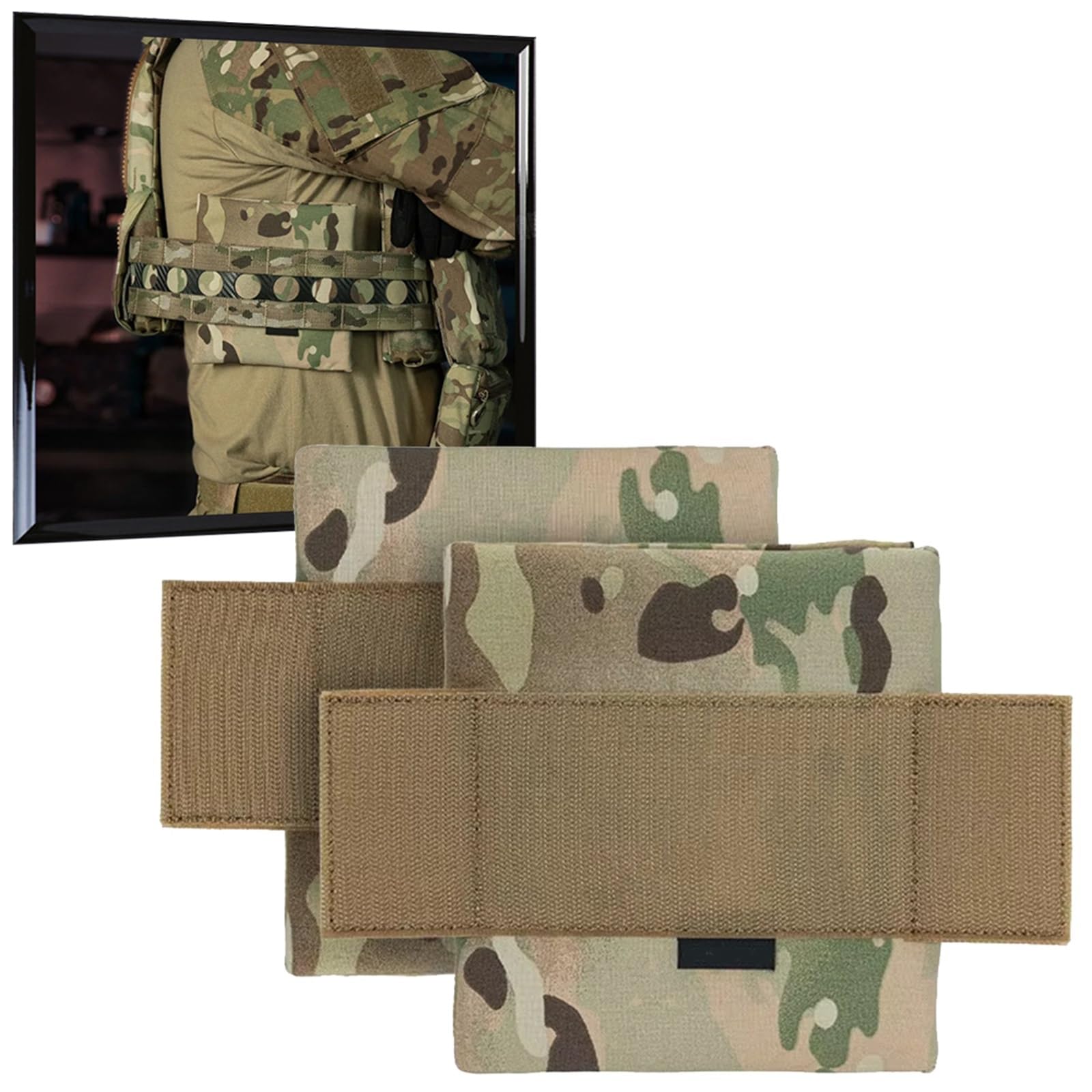 WLXW Pochette Latérale Tactique Compatible avec Ceinture FCPC avec Crochet 6x6, Poches Latérales Accessoires Airsoft, Chasse, CS, Cosplay, Wargame, Paintball
