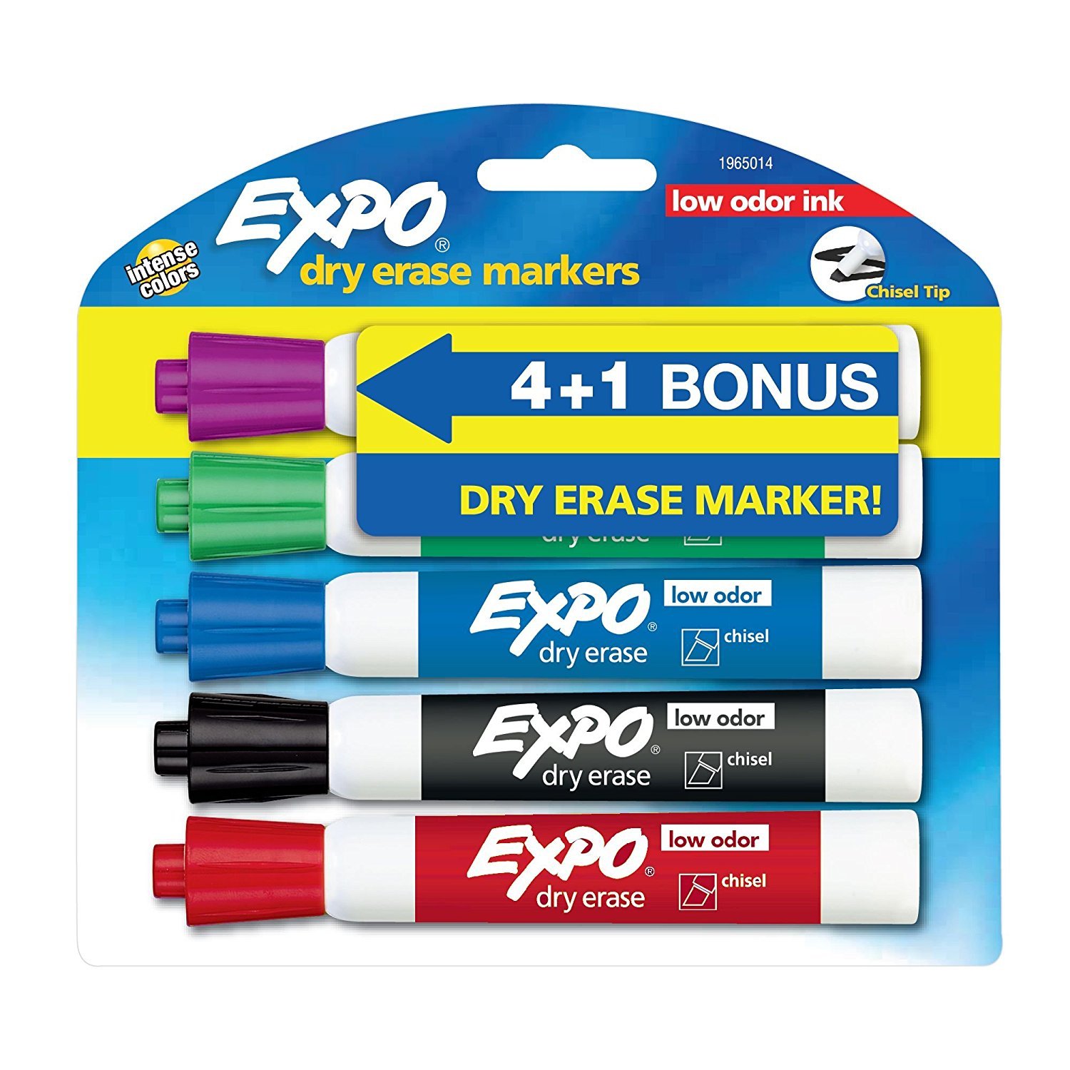 Expo Low Odor Dry Erase Markers Chisel Tip Assorted Colors 5-Count