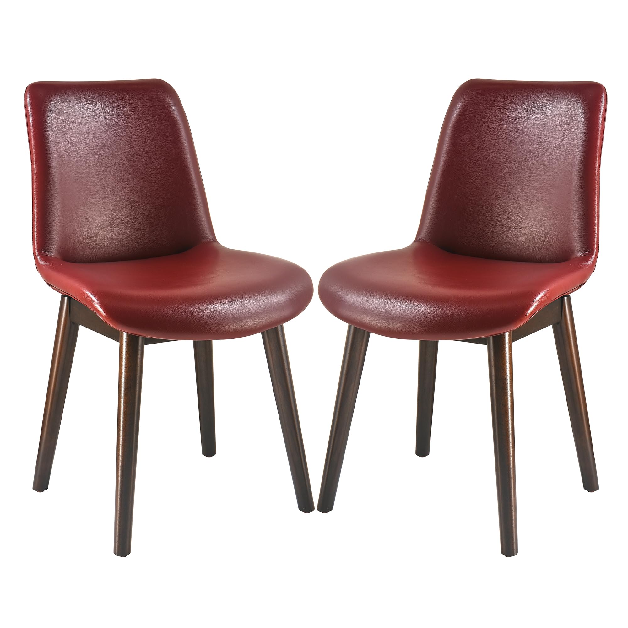 VERDANTREE Dining Chair Set of 2 with Faux Leather Upholstered, Dining Room Chair with Solid Wood Leg, Kitchen Chair, 18.5’Modern Accent Chair with