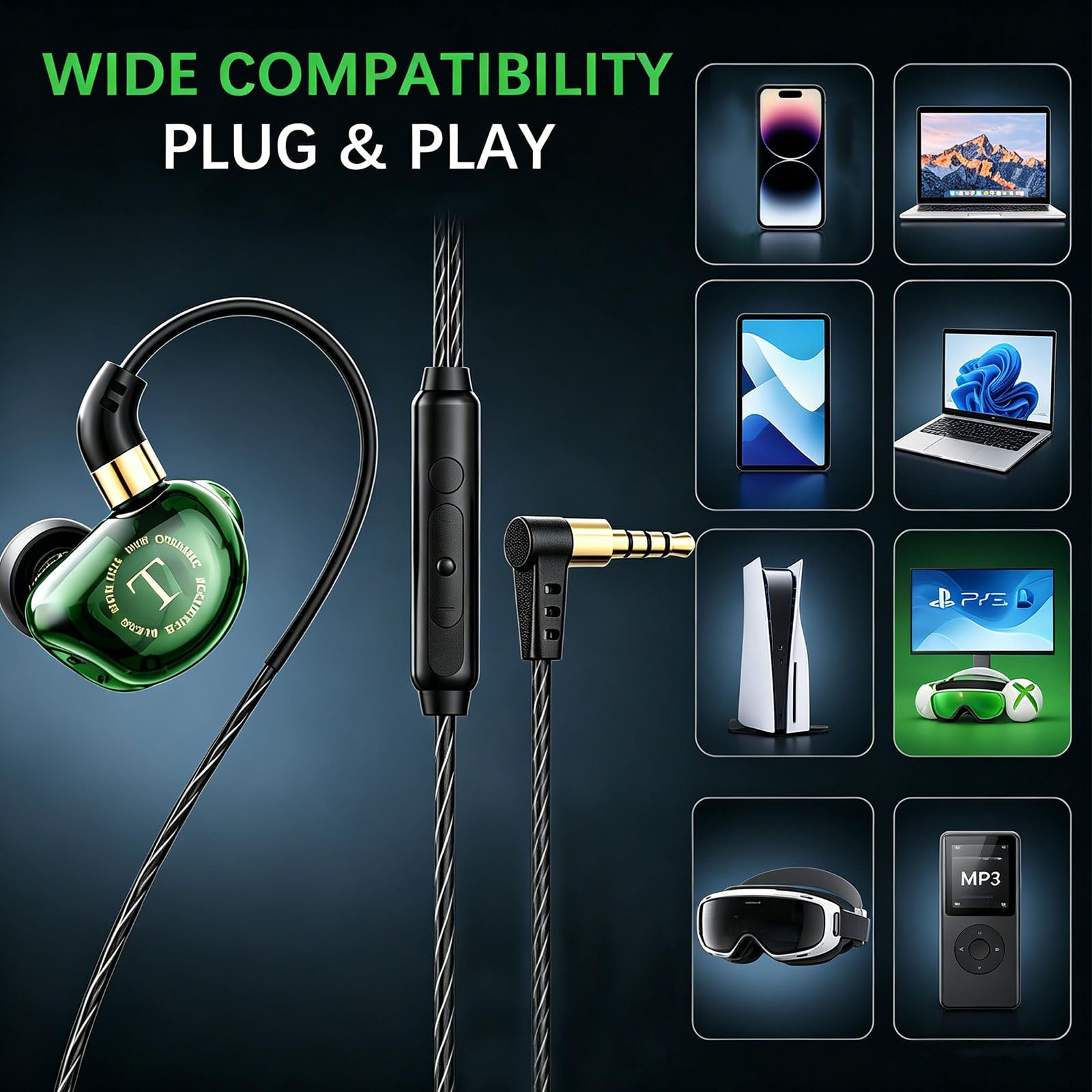 Rosmas Auriculares in-ear para juegos con micrófono (rojo)