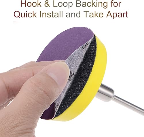 Miniatura 4 de uxcell 10 discos de lijado morados de 3 pulgadas, 2500 granos, gancho y bucle, papel de arena profesional de óxido de aluminio, pulido en seco y